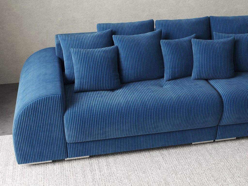 Canapea extensibilă dumonde cu 2 lăzi de depozitare si sezut confortabil din spuma high-density, Verona Zoom Blue 310x100 cm
