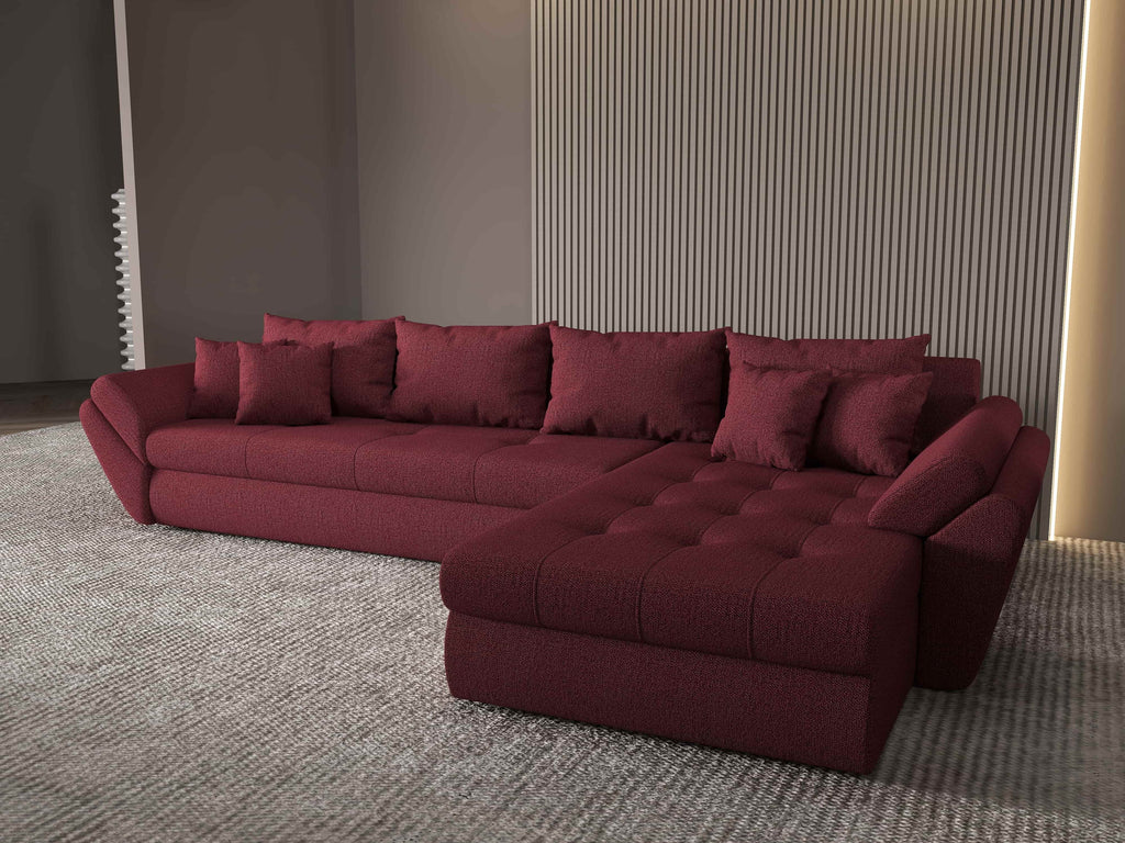 Colțar extensibil dumonde cu ladă de depozitare si sezut confortabil din spuma high-density, Loana XL Enjoy Winery II 335x185 cm