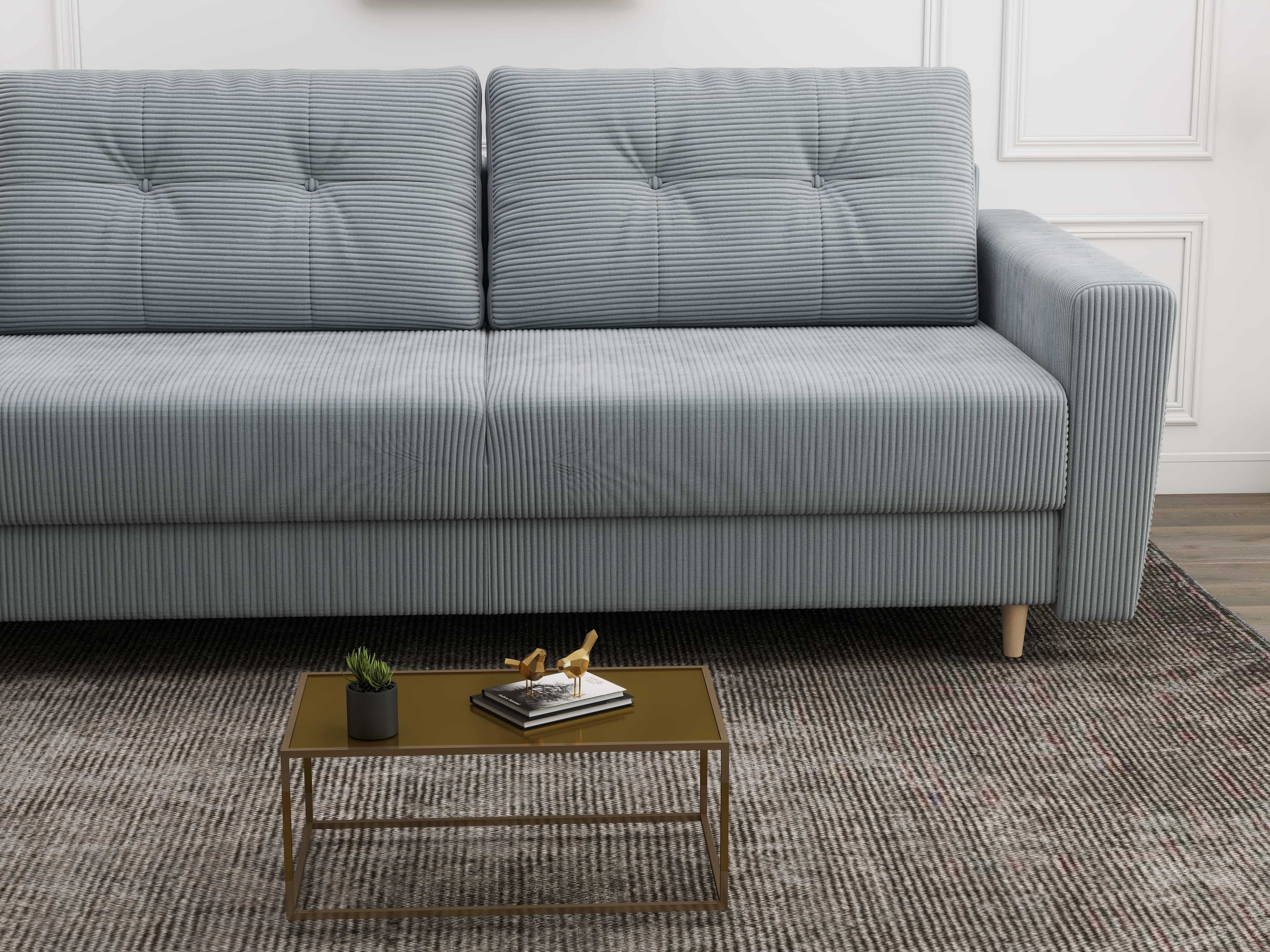 Canapea extensibilă dumonde cu ladă de depozitare si sezut confortabil din spuma high-density, Summer Zoom Grey 225x100 cm