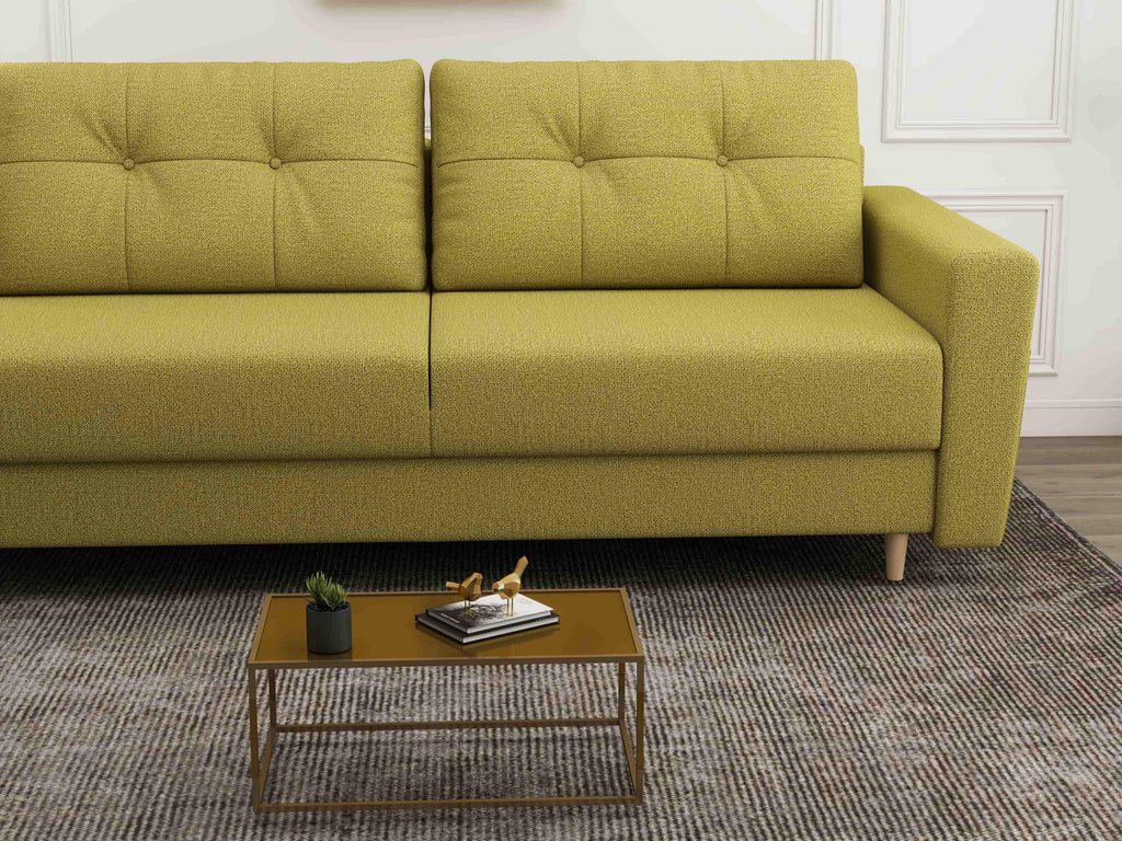 Canapea extensibilă dumonde cu ladă de depozitare si sezut confortabil din spuma high-density, Summer Enjoy Verde 225x100 cm