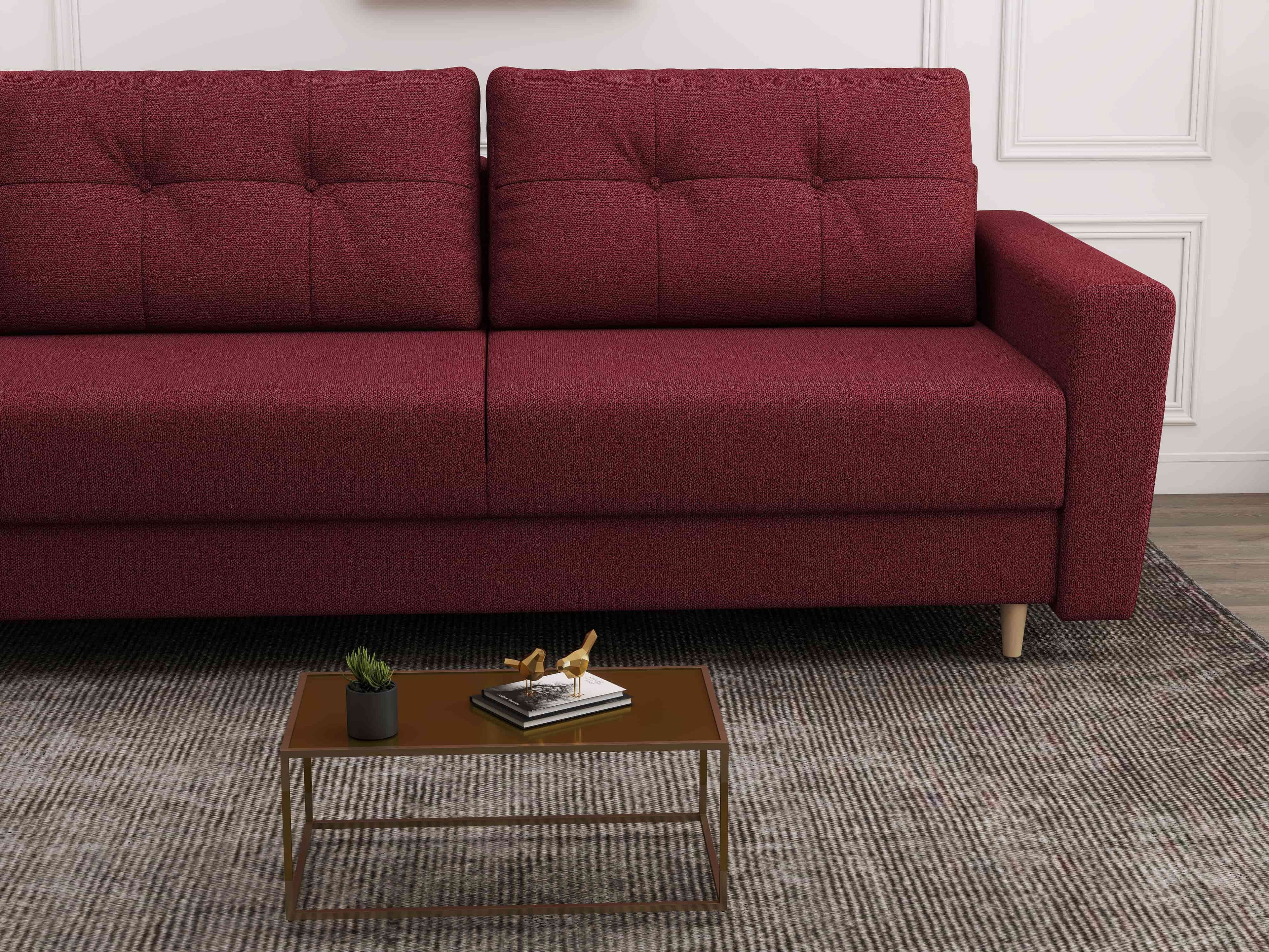 Canapea extensibilă dumonde cu ladă de depozitare si sezut confortabil din spuma high-density, Summer Enjoy Rosu 225x100 cm