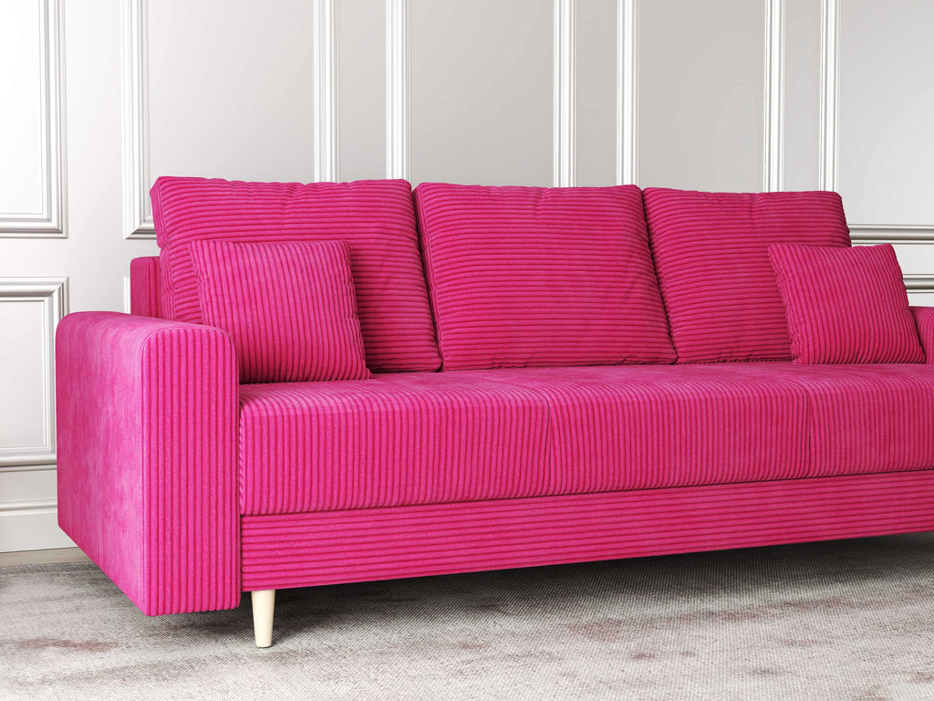 Canapea extensibilă dumonde cu ladă de depozitare si sezut confortabil din spuma high-density, Kronos Zoom Rosu 210x100 cm