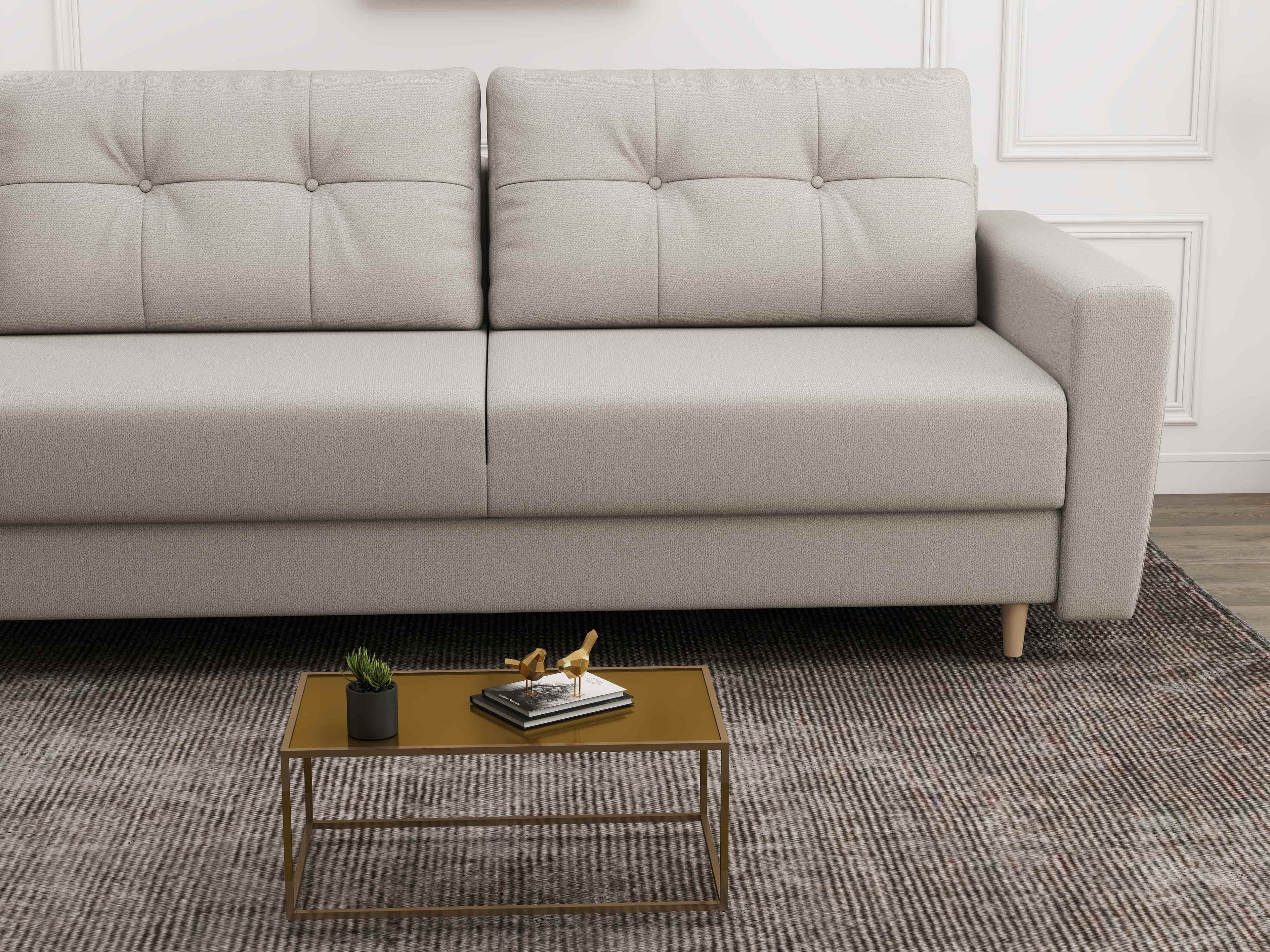 Canapea extensibilă dumonde cu ladă de depozitare si sezut confortabil din spuma high-density, Summer Enjoy Bej 225x100 cm
