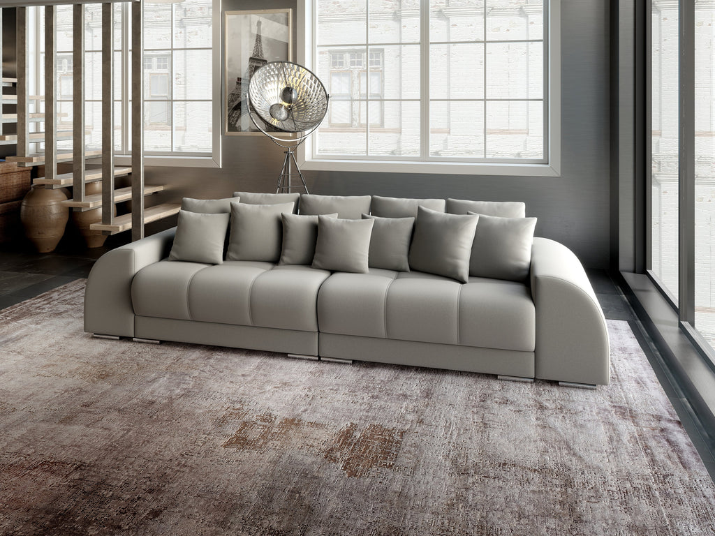 Canapea extensibilă dumonde cu 2 lăzi de depozitare si sezut confortabil din spuma high-density, Verona Royal Grey 310x100 cm