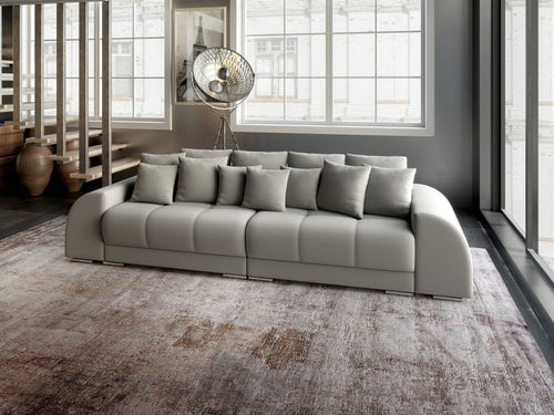 Canapea extensibilă dumonde cu 2 lăzi de depozitare si sezut confortabil din spuma high-density, Verona Royal Grey 310x100 cm