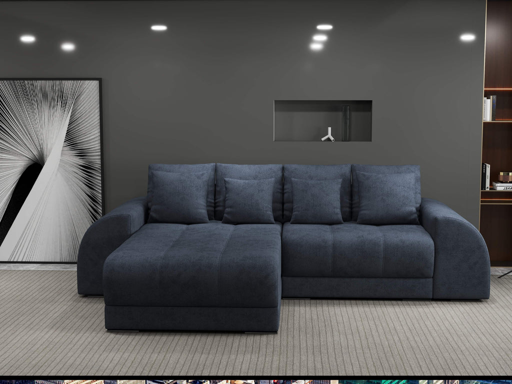Colțar extensibil dumonde cu ladă de depozitare si sezut confortabil din spuma high-density, Verona Enjoy Antracit 290x185 cm