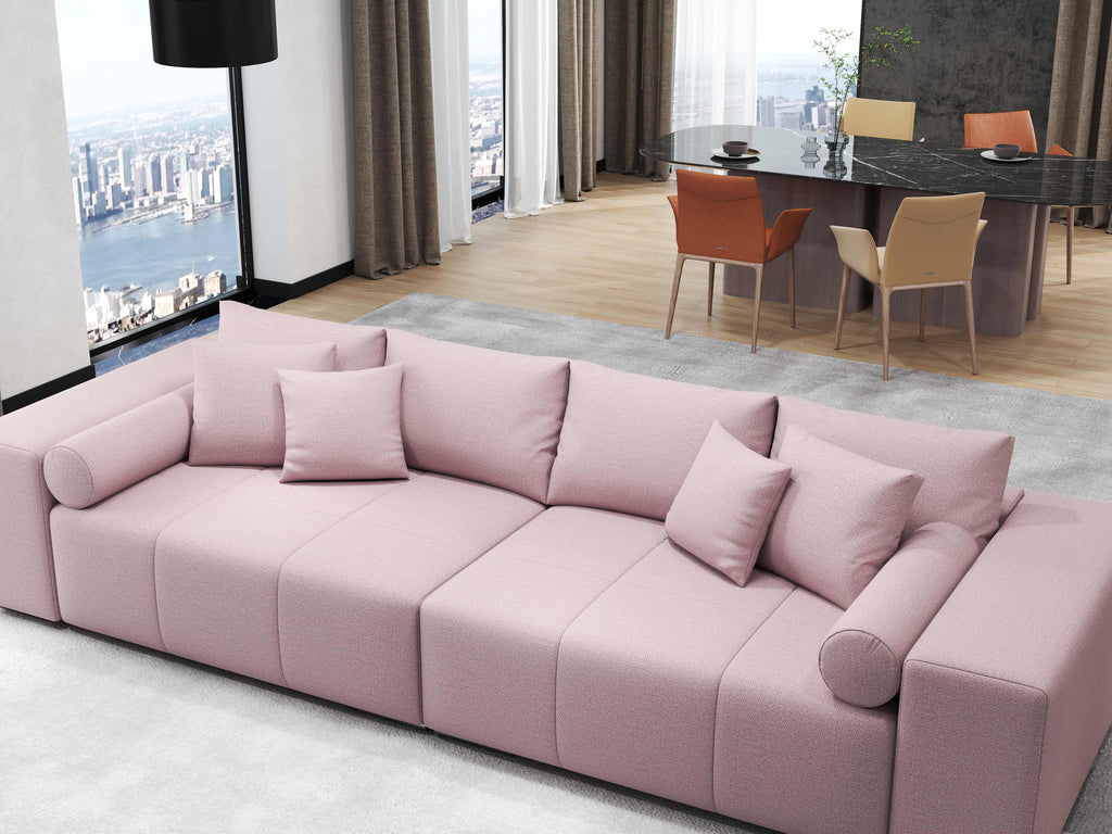 Canapea extensibilă dumonde cu ladă de depozitare si sezut confortabil din spuma high-density, Marbela Enjoy Flamingo XXL 295x100 cm