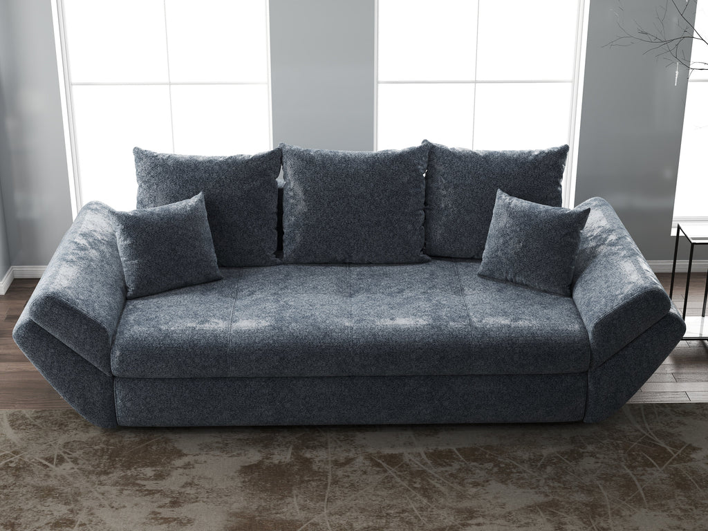 Canapea extensibilă dumonde cu ladă de depozitare si sezut confortabil din spuma high-density, Loana Euphoria Grafit 250x100 cm