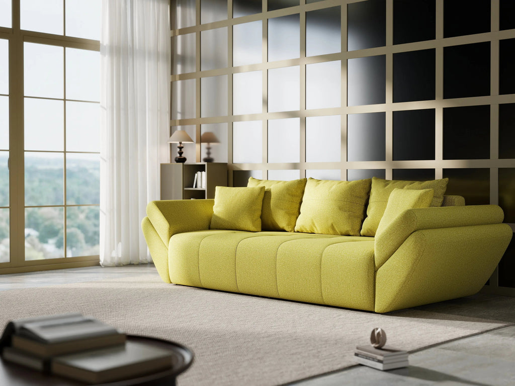 Canapea extensibilă dumonde cu ladă de depozitare si sezut confortabil din spuma high-density, Berlin Enjoy Green 250x100 cm