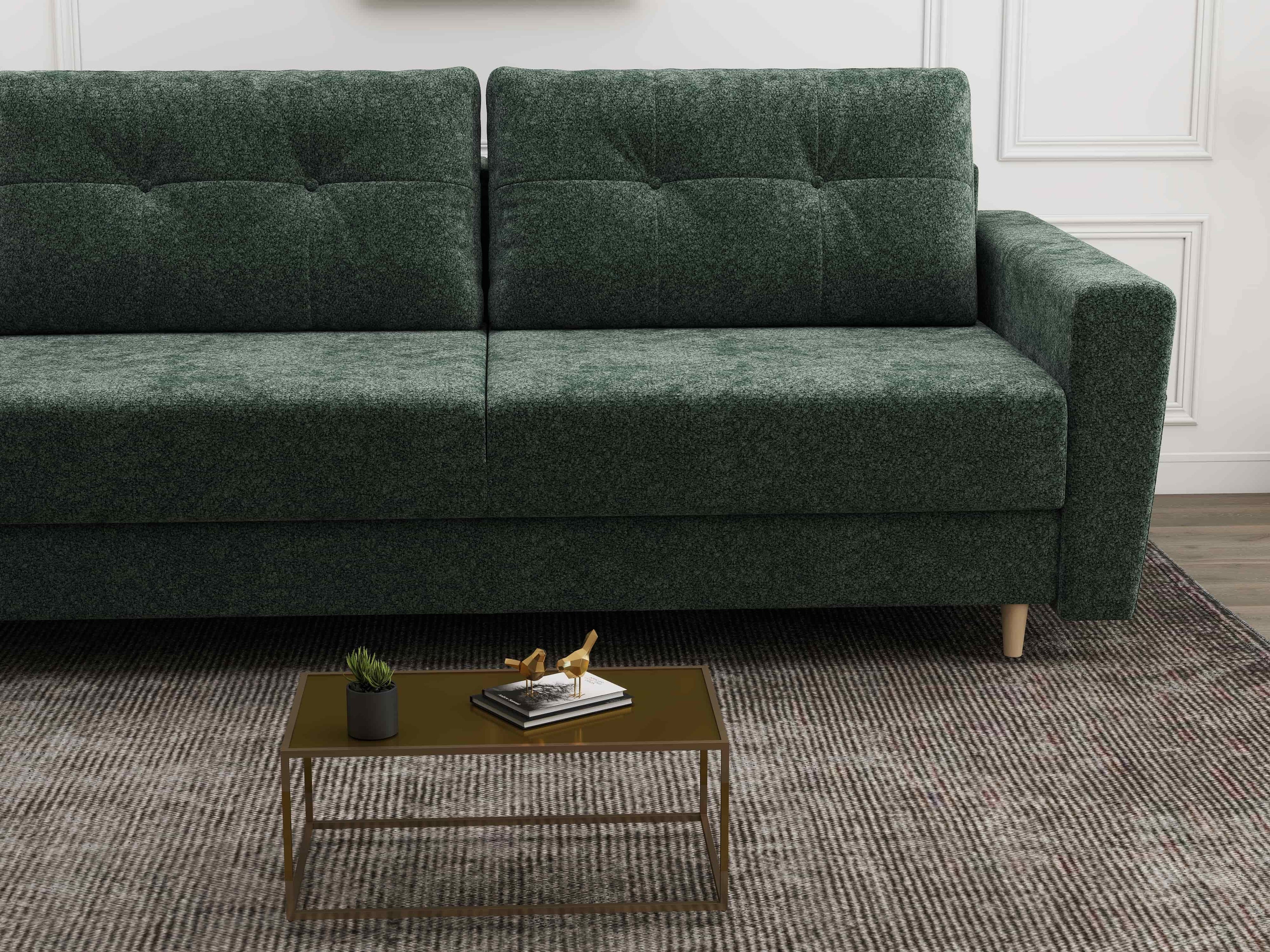Canapea extensibilă dumonde cu ladă de depozitare si sezut confortabil din spuma high-density, Summer Euphoria Verde 225x100 cm