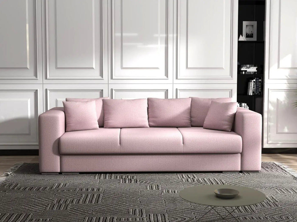 Canapea extensibilă dumonde cu ladă de depozitare si sezut confortabil din spuma high-density, Gloria Enjoy Flamingo 240x100 cm