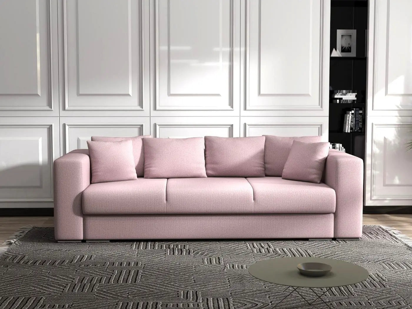 Canapea extensibilă dumonde cu ladă de depozitare si sezut confortabil din spuma high-density, Gloria Enjoy Flamingo 240x100 cm