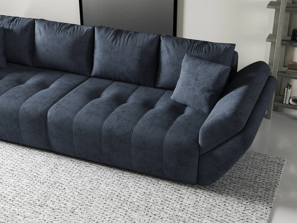 Canapea extensibilă dumonde cu ladă de depozitare si sezut confortabil din spuma high-density, Berlin Antracit 300x100 cm