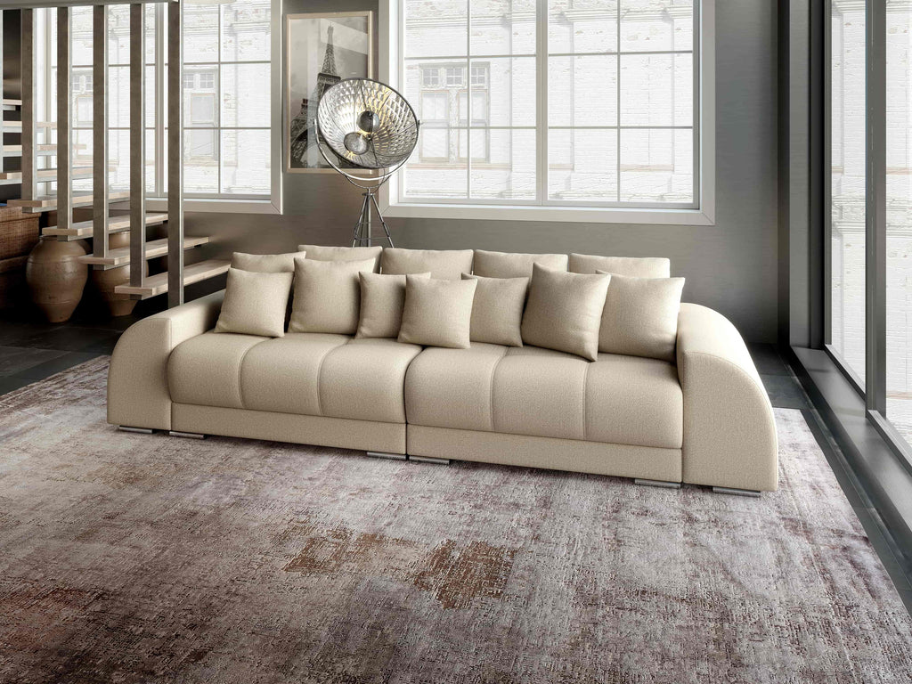 Canapea extensibilă dumonde cu 2 lăzi de depozitare si sezut confortabil din spuma high-density, Verona Enjoy Camel 310x100 cm