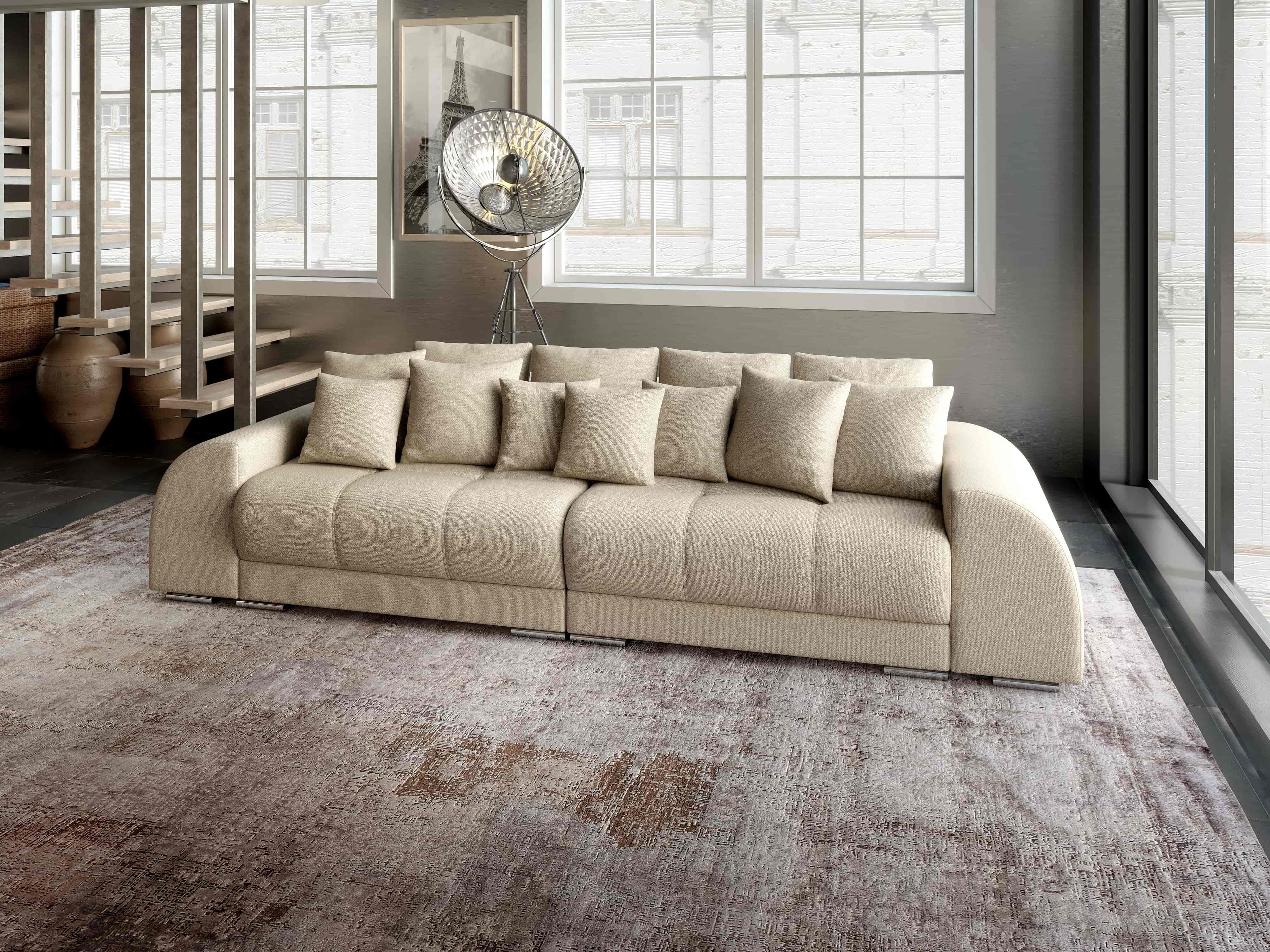 Canapea extensibilă dumonde cu 2 lăzi de depozitare si sezut confortabil din spuma high-density, Verona Enjoy Camel 310x100 cm