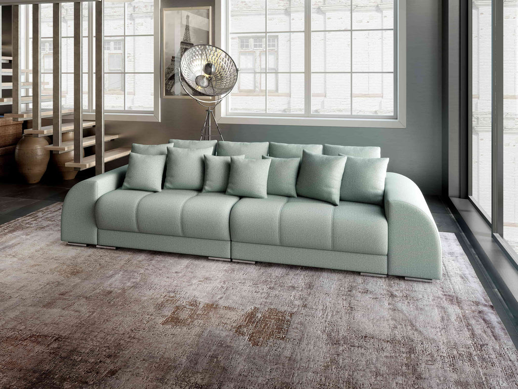 Canapea extensibilă dumonde cu 2 lăzi de depozitare si sezut confortabil din spuma high-density, Verona Enjoy Mint 310x100 cm