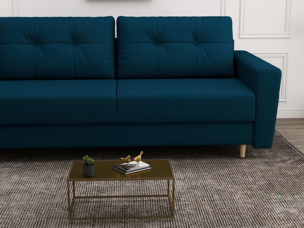 Canapea extensibilă dumonde cu ladă de depozitare si sezut confortabil din spuma high-density, Summer Enjoy Petrol 225x100 cm