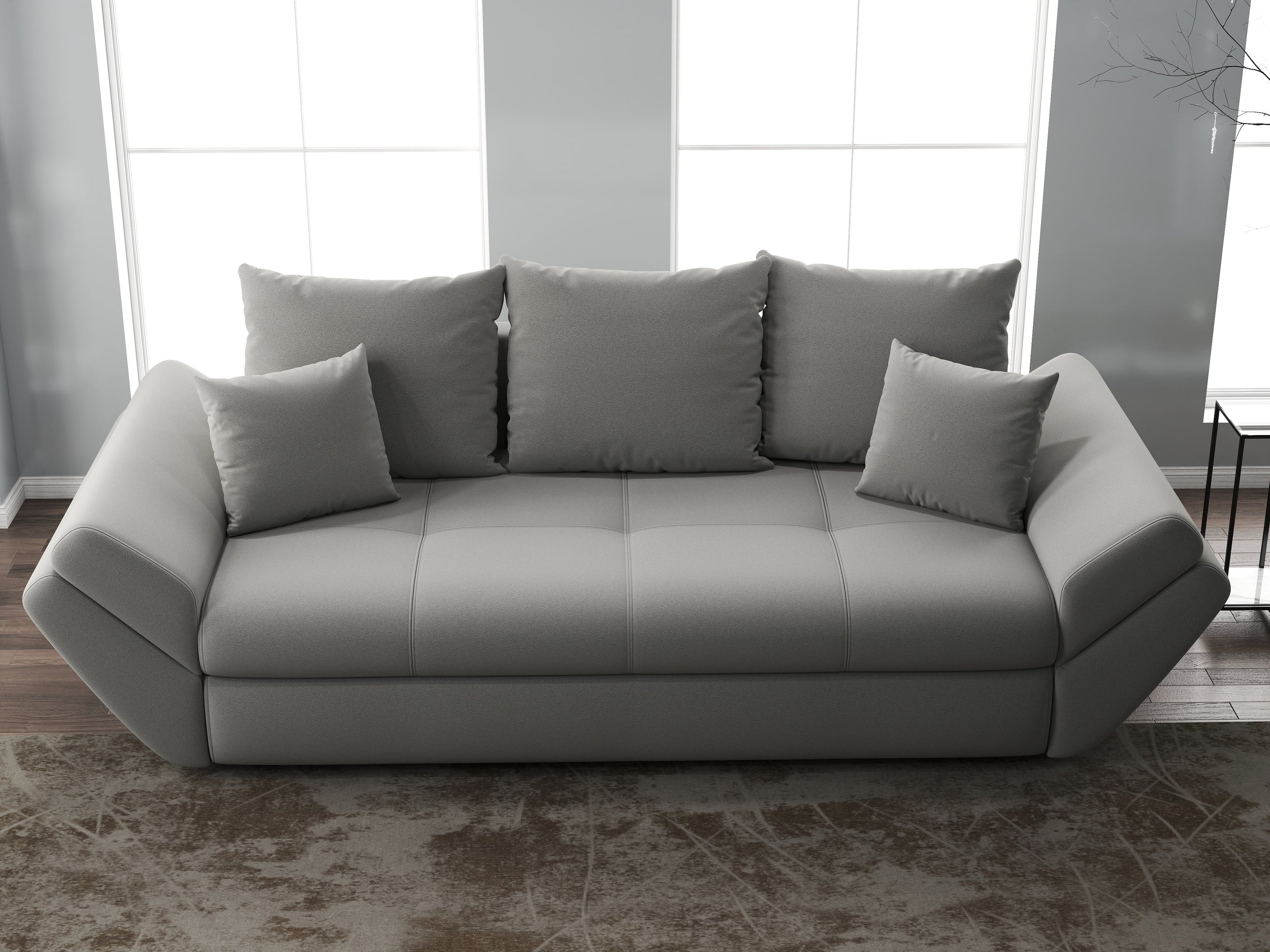 Canapea extensibilă dumonde cu ladă de depozitare si sezut confortabil din spuma high-density, Loana Royal Grey 250x100 cm