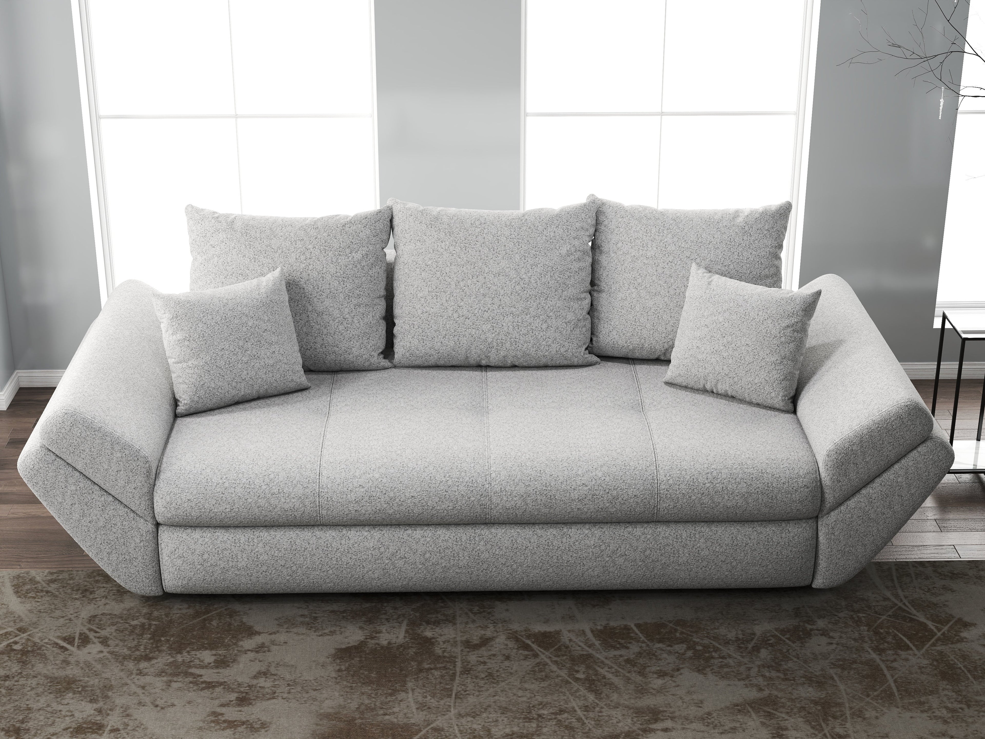 Canapea extensibilă dumonde cu ladă de depozitare si sezut confortabil din spuma high-density, Loana Euphoria Dove 250x100 cm