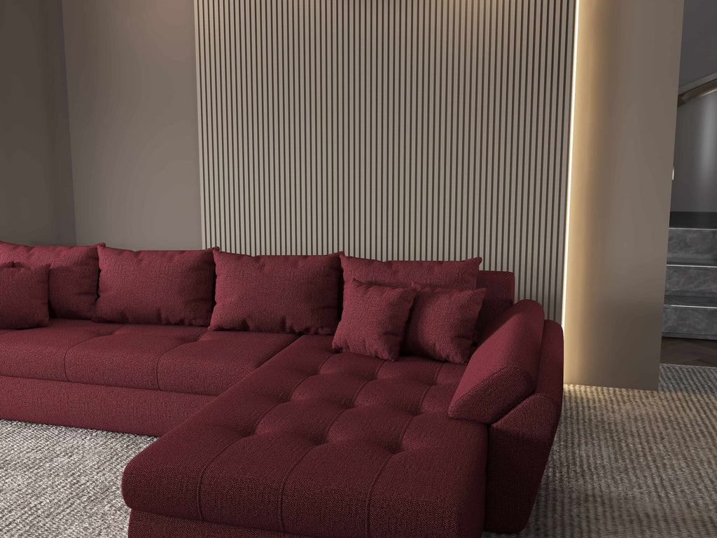 Colțar extensibil dumonde cu ladă de depozitare si sezut confortabil din spuma high-density, Loana XL Enjoy Winery II 335x185 cm