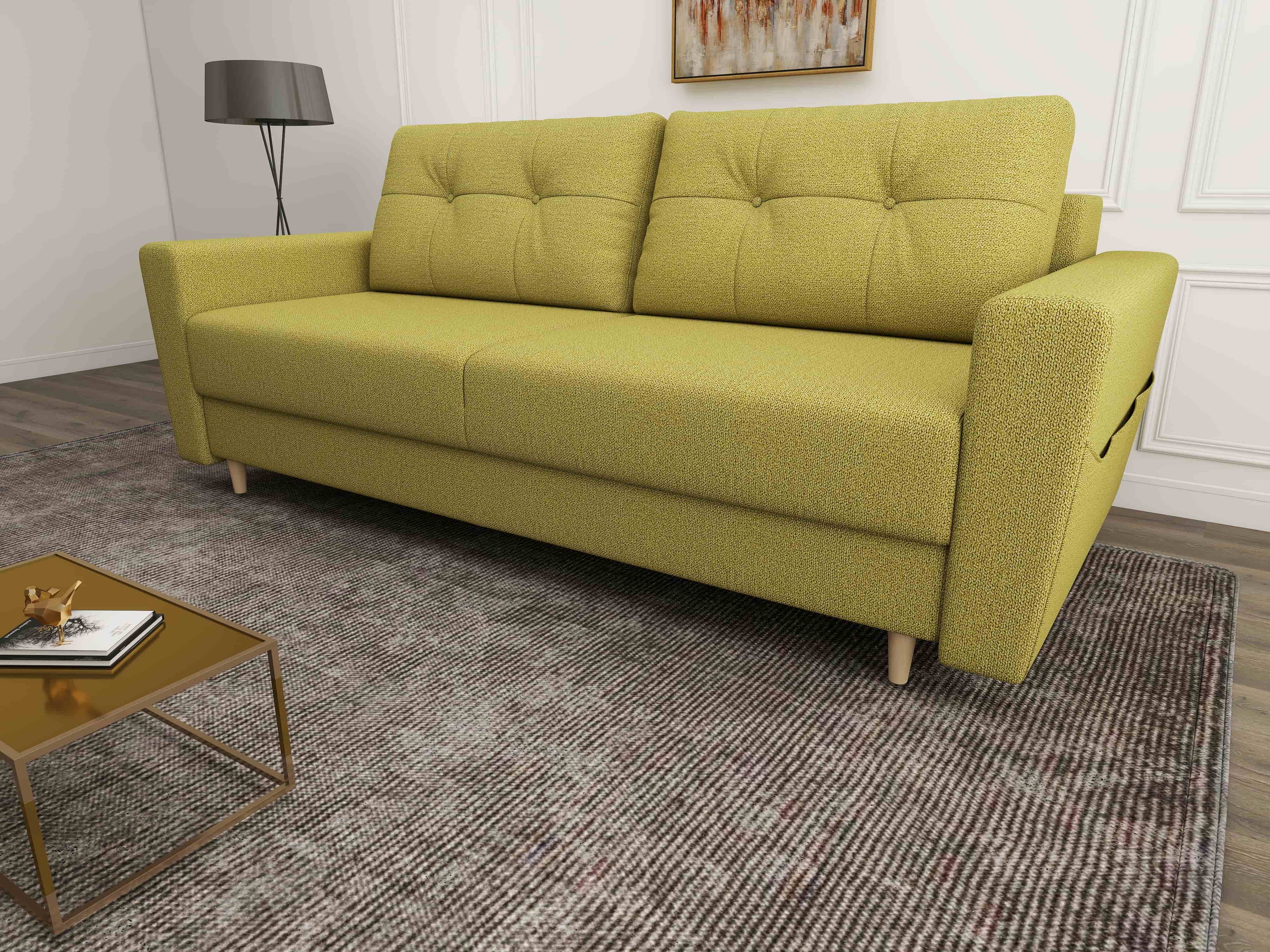 Canapea extensibilă dumonde cu ladă de depozitare si sezut confortabil din spuma high-density, Summer Enjoy Verde 225x100 cm