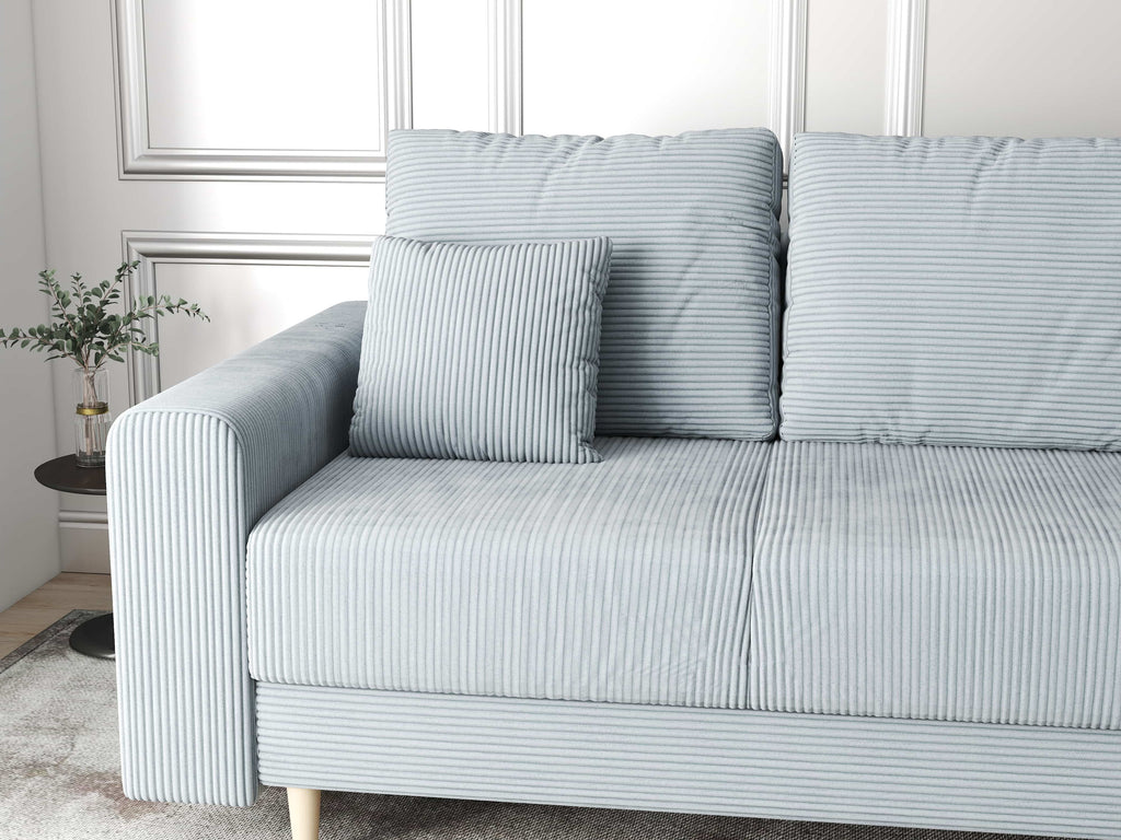 Canapea extensibilă dumonde cu ladă de depozitare si sezut confortabil din spuma high-density, Kronos Zoom Gri 210x100 cm
