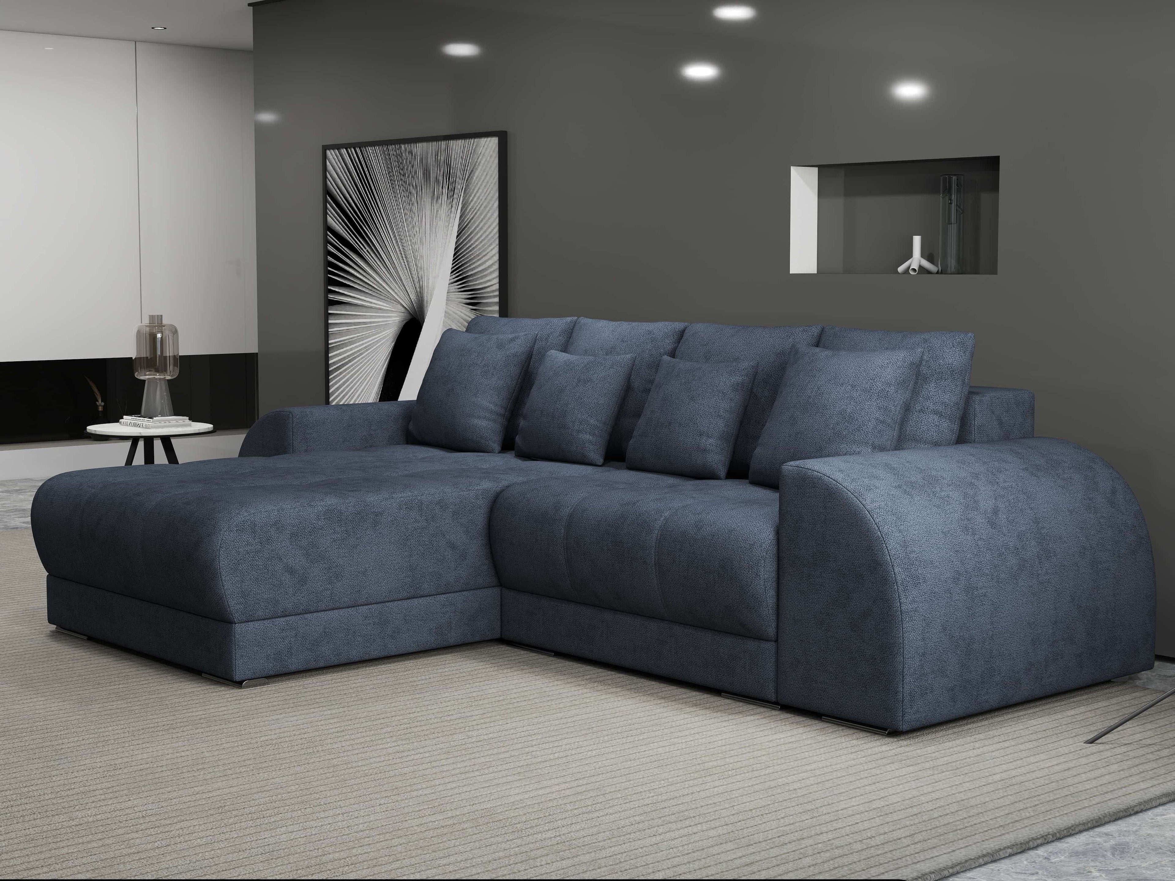 Colțar extensibil dumonde cu ladă de depozitare si sezut confortabil din spuma high-density, Verona Enjoy Antracit 290x185 cm