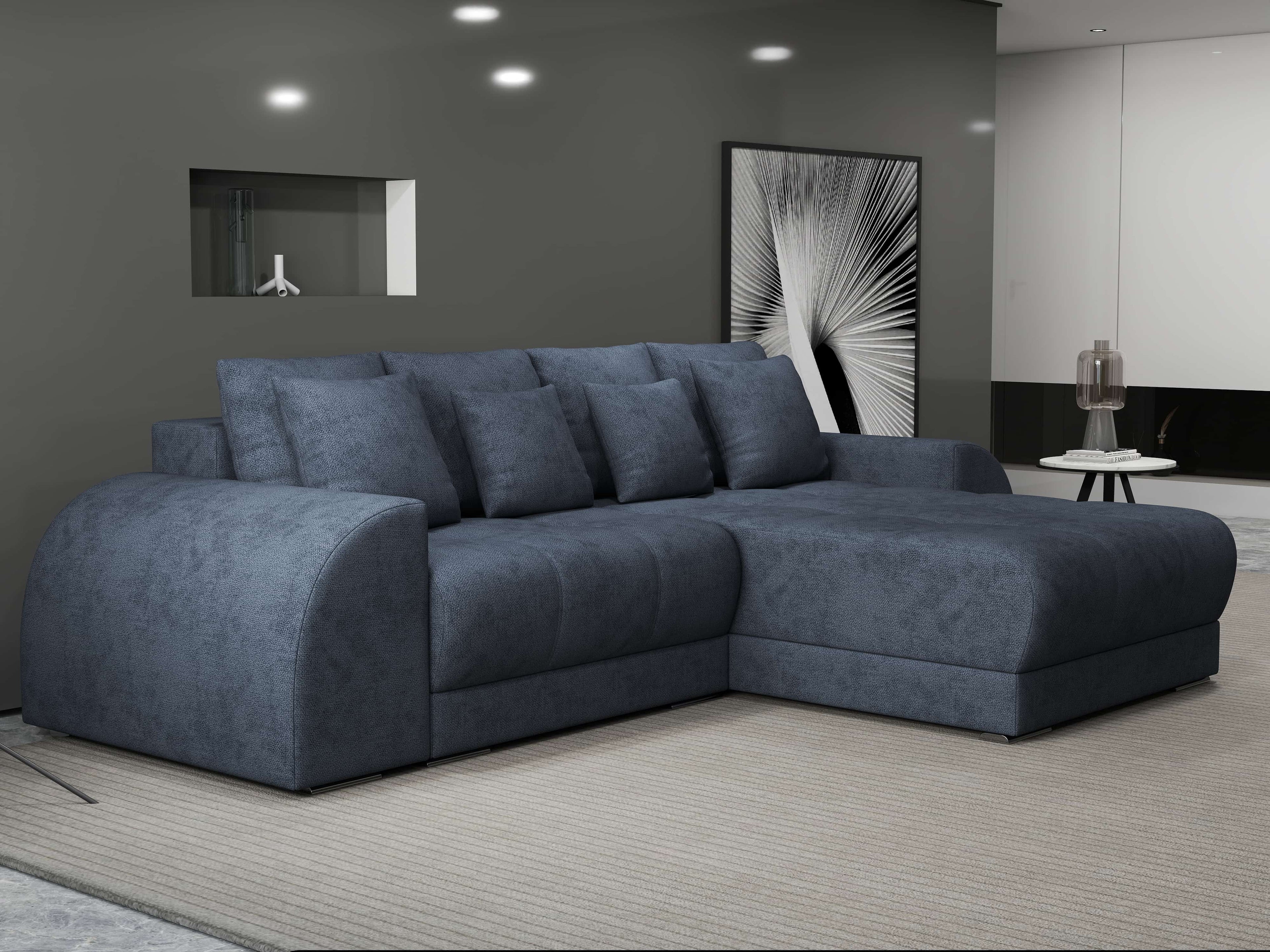 Colțar extensibil dumonde cu ladă de depozitare si sezut confortabil din spuma high-density, Verona Enjoy Antracit II 290x185 cm