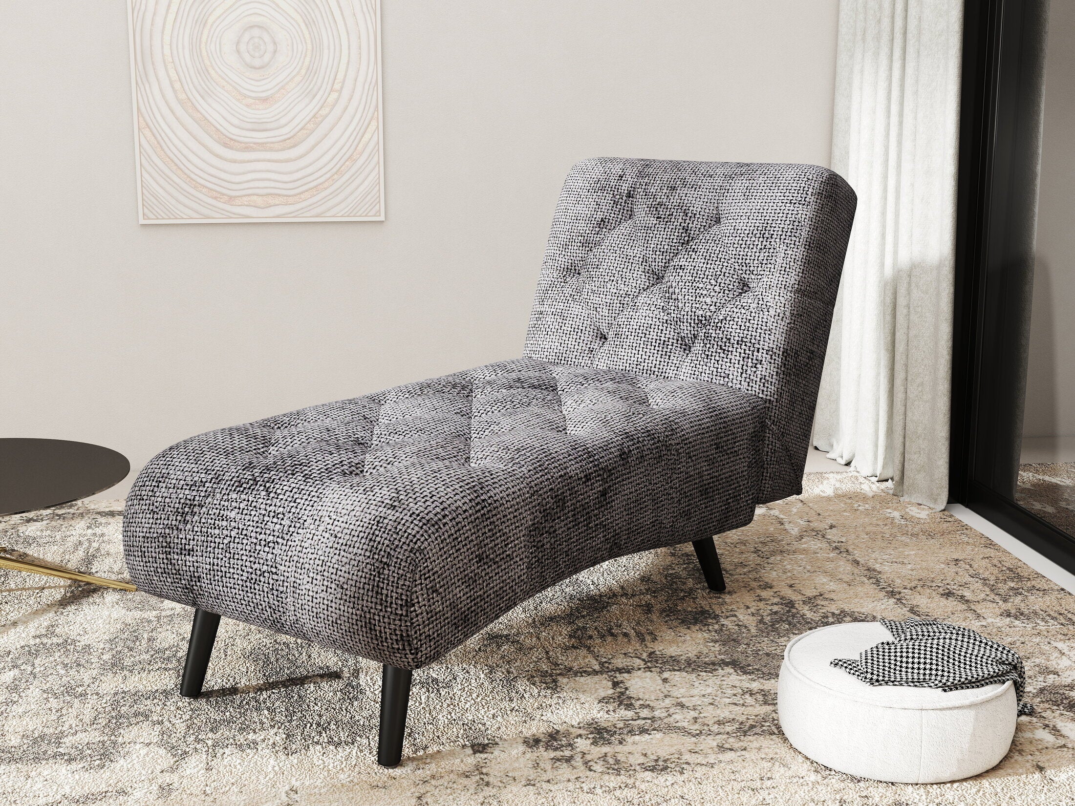 Fotoliu dumonde tapitat Gri modern Armoné 65x146cm