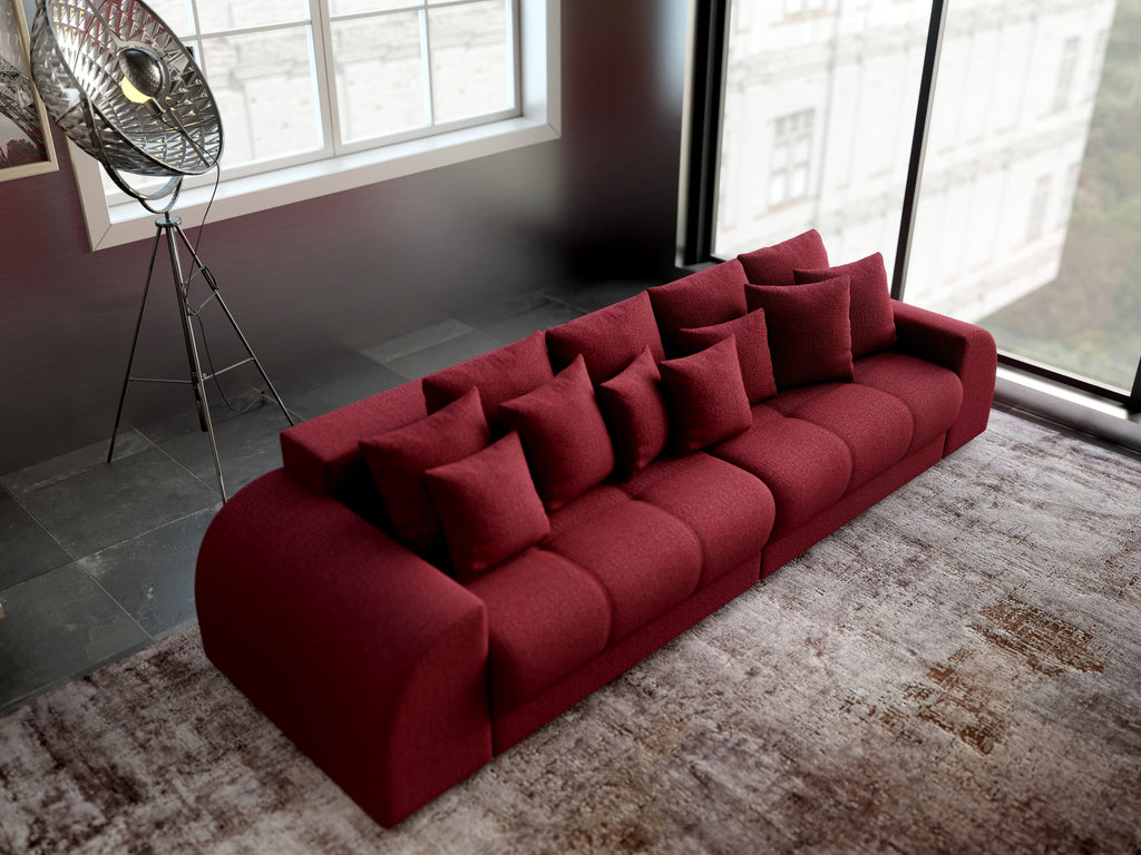 Canapea extensibilă dumonde cu 2 lăzi de depozitare si sezut confortabil din spuma high-density, Verona Enjoy Red 310x100 cm