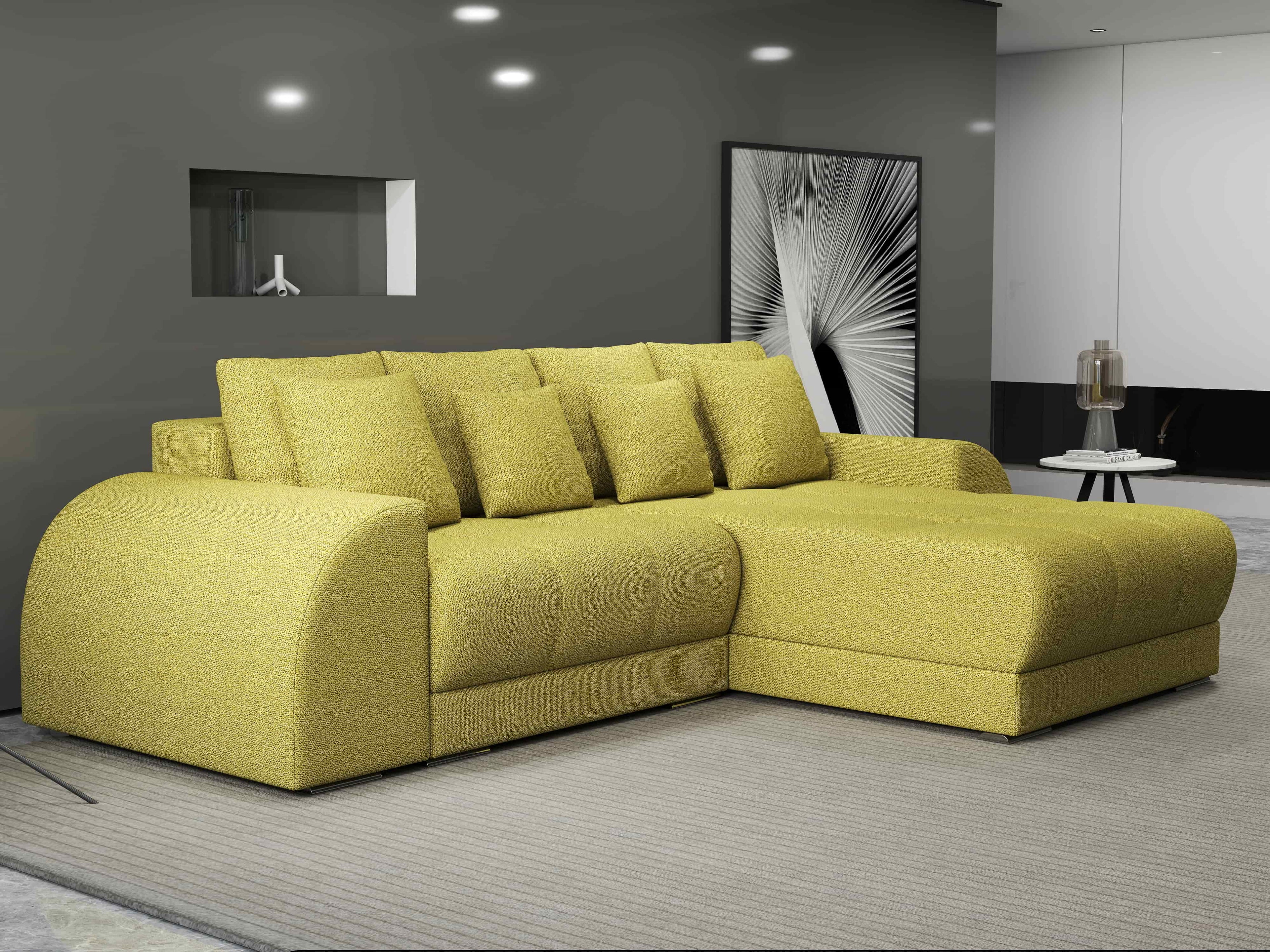 Colțar extensibil dumonde cu ladă de depozitare si sezut confortabil din spuma high-density, Verona Enjoy Verde II 290x185 cm