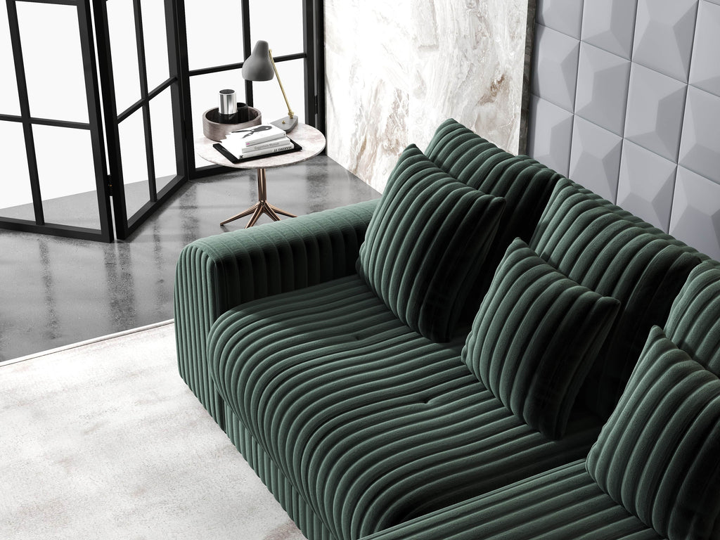 Colțar extensibil dumonde cu ladă de depozitare si sezut confortabil din spuma high-density, Verona Ambience Verde II 290x185 cm