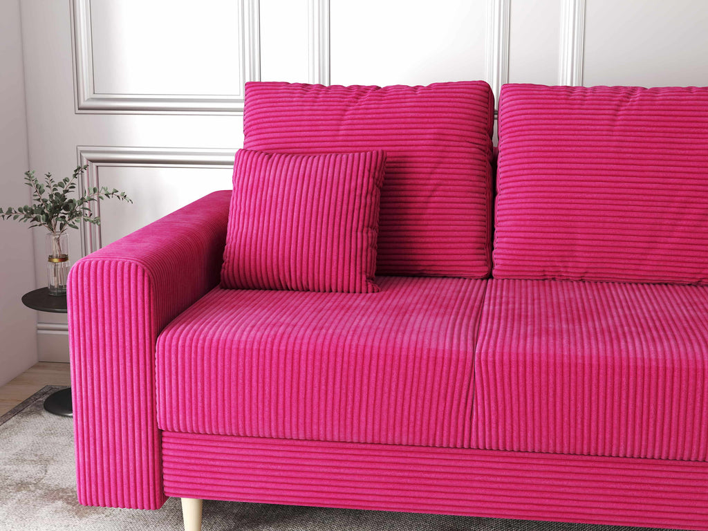 Canapea extensibilă dumonde cu ladă de depozitare si sezut confortabil din spuma high-density, Kronos Zoom Rosu 210x100 cm