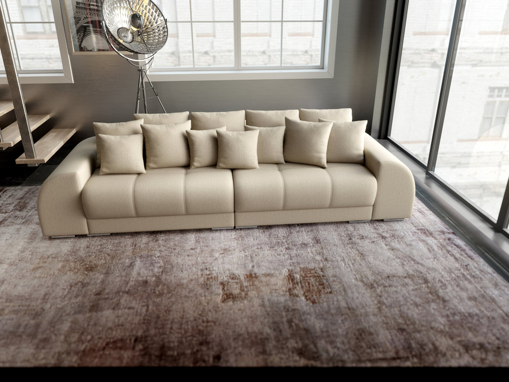 Canapea extensibilă dumonde cu 2 lăzi de depozitare si sezut confortabil din spuma high-density, Verona Enjoy Camel 310x100 cm