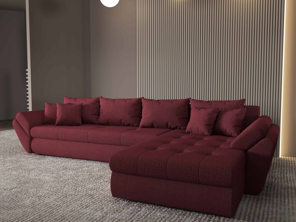 Colțar extensibil dumonde cu ladă de depozitare si sezut confortabil din spuma high-density, Loana XL Enjoy Winery II 335x185 cm
