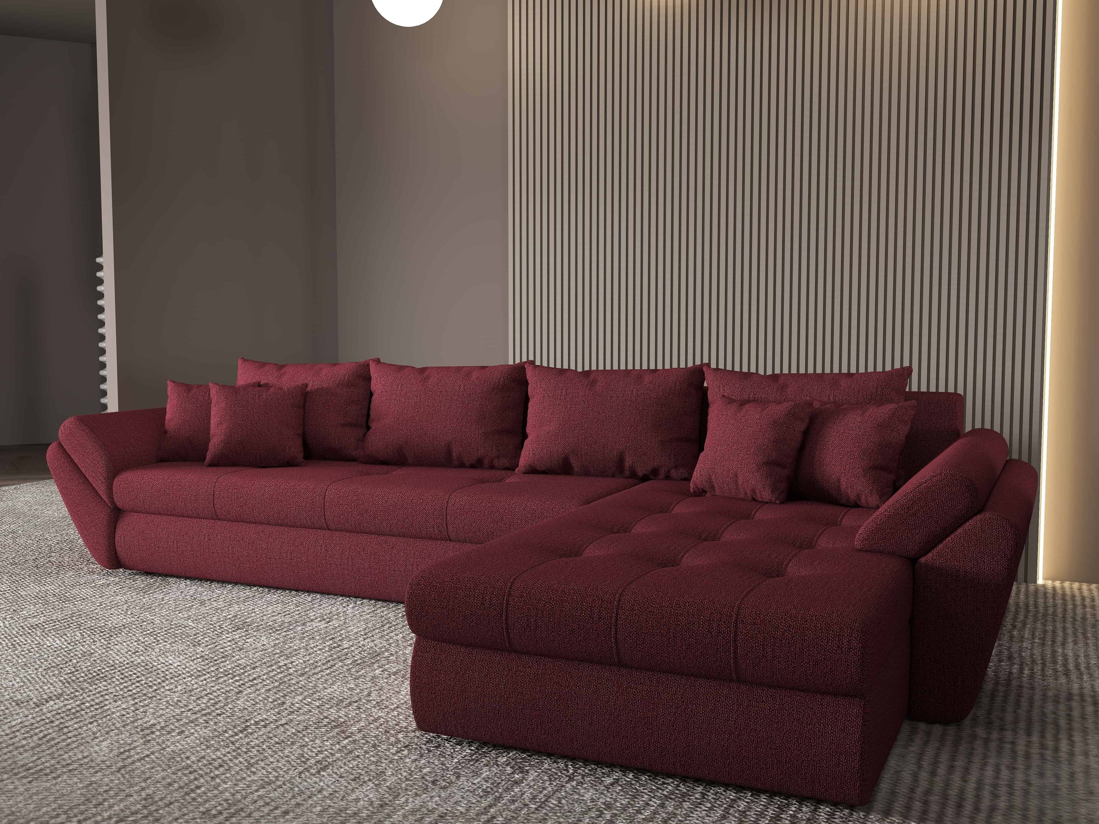 Colțar extensibil dumonde cu ladă de depozitare si sezut confortabil din spuma high-density, Loana XL Enjoy Winery II 335x185 cm