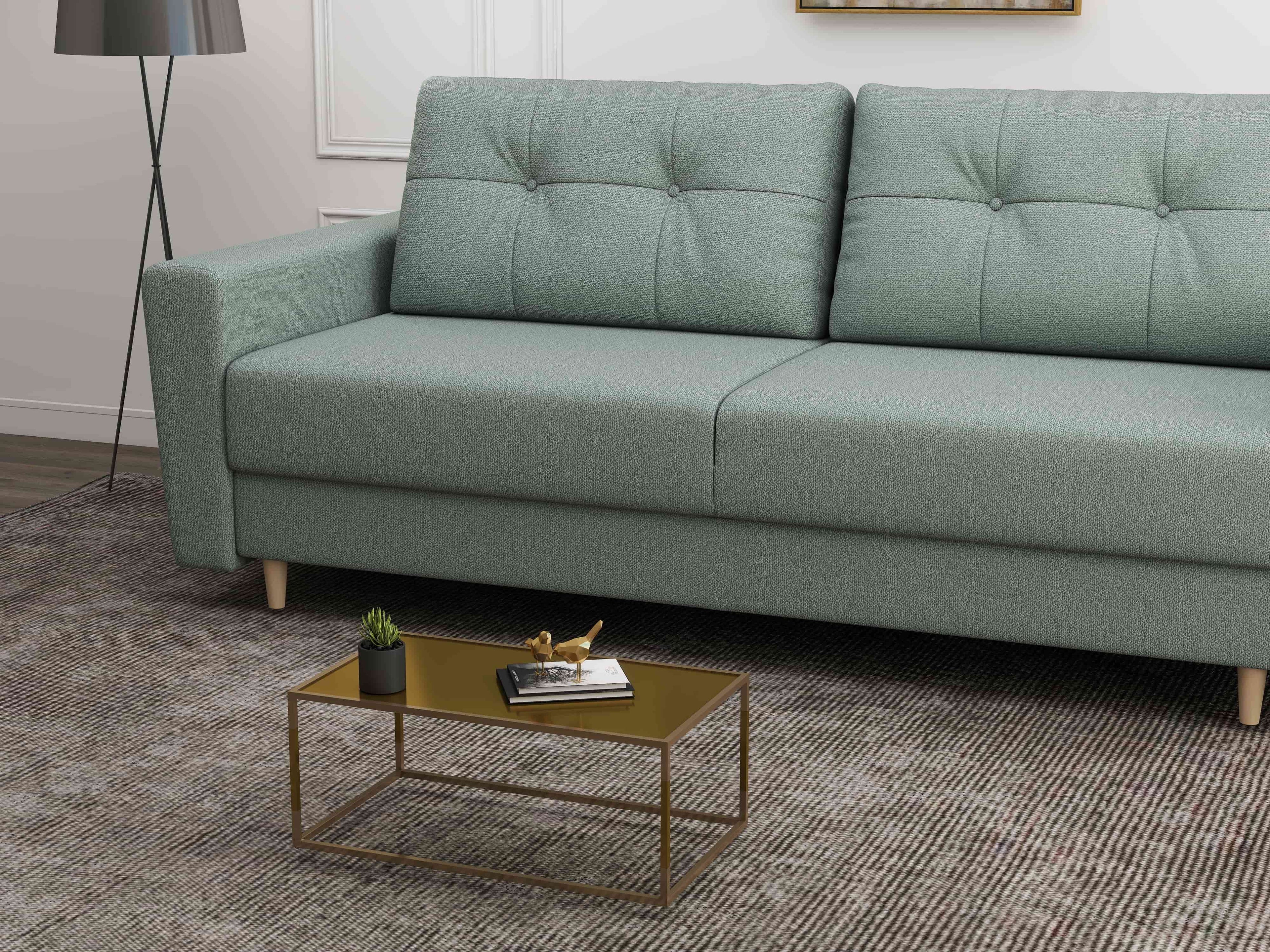 Canapea extensibilă dumonde cu ladă de depozitare si sezut confortabil din spuma high-density, Summer Enjoy Mint 225x100 cm