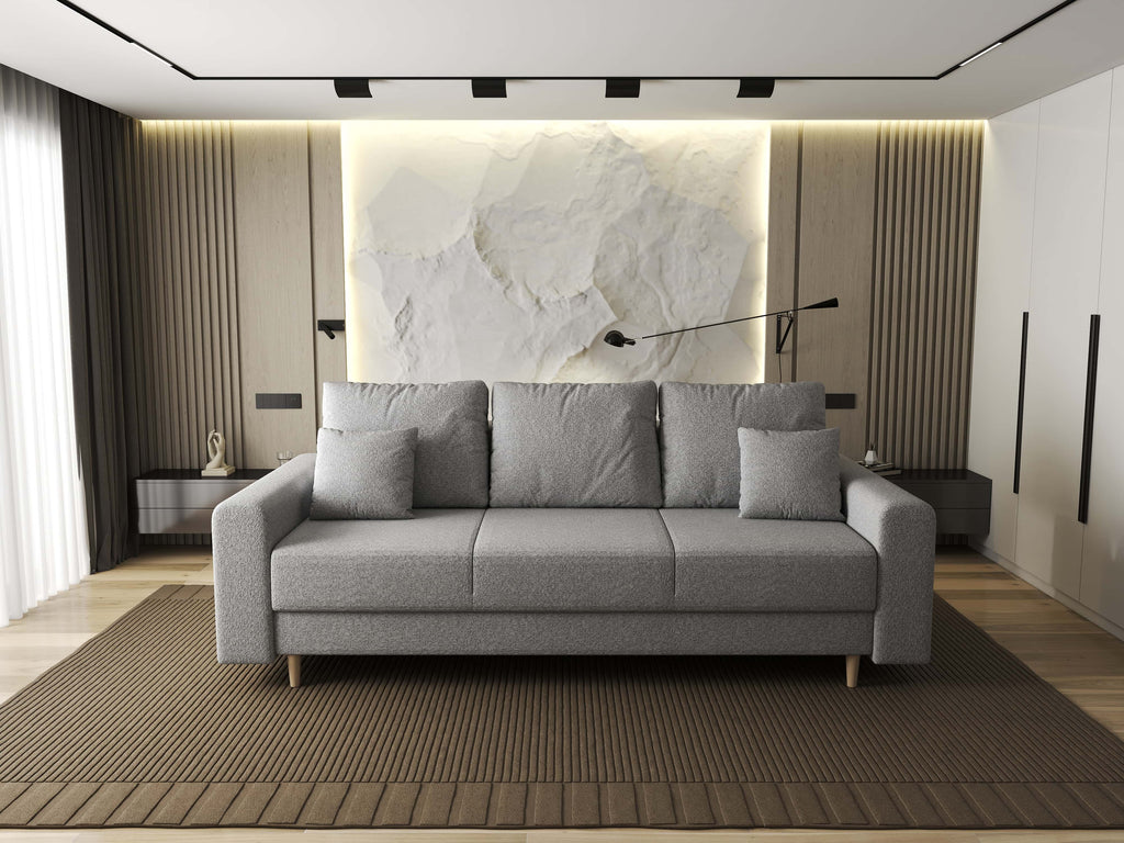Canapea extensibilă dumonde cu ladă de depozitare si sezut confortabil din spuma high-density, Kronos Euphoria Dove 210x100 cm