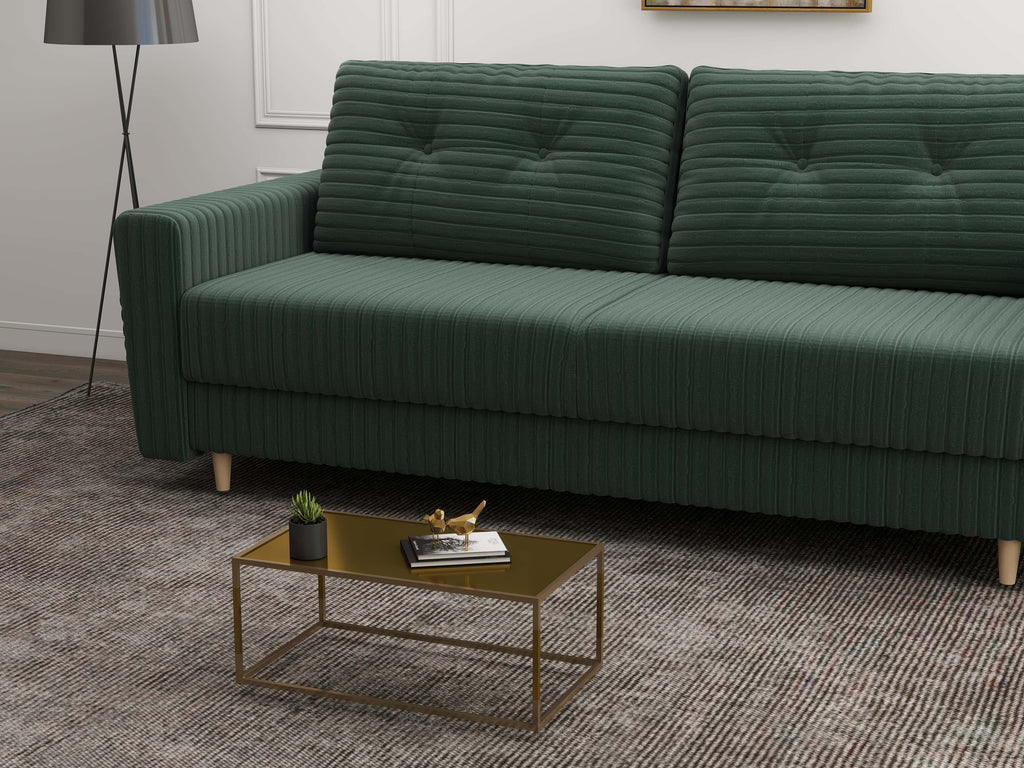 Canapea extensibilă dumonde cu ladă de depozitare si sezut confortabil din spuma high-density, Summer Ambience Verde 225x100 cm
