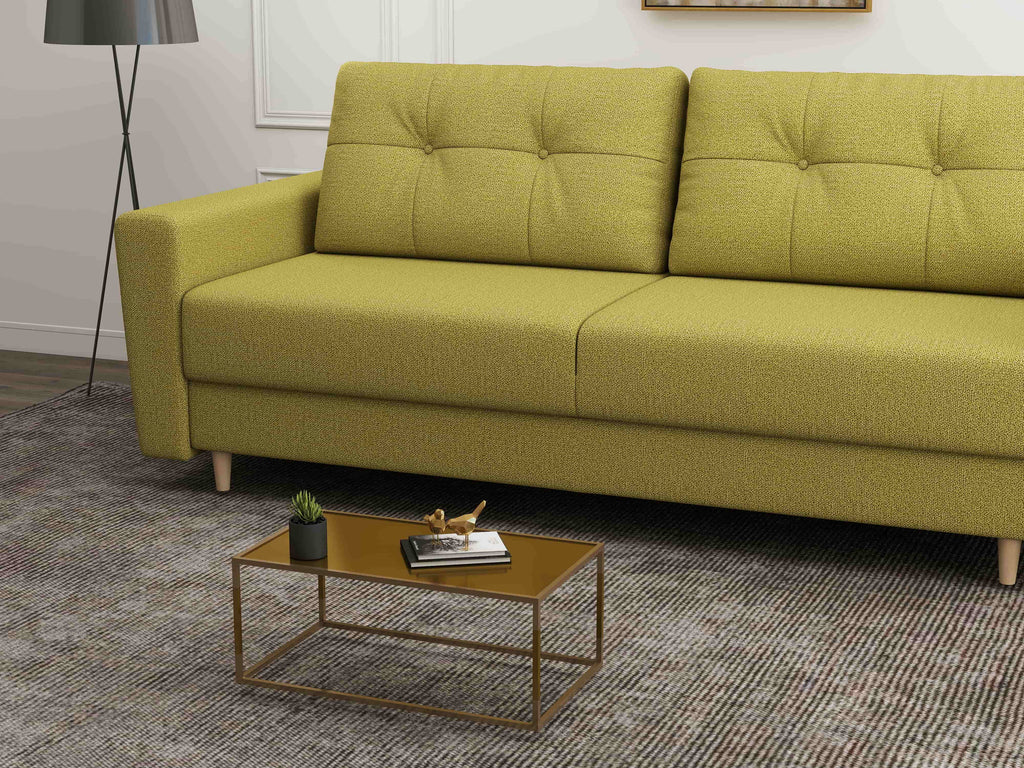 Canapea extensibilă dumonde cu ladă de depozitare si sezut confortabil din spuma high-density, Summer Enjoy Verde 225x100 cm