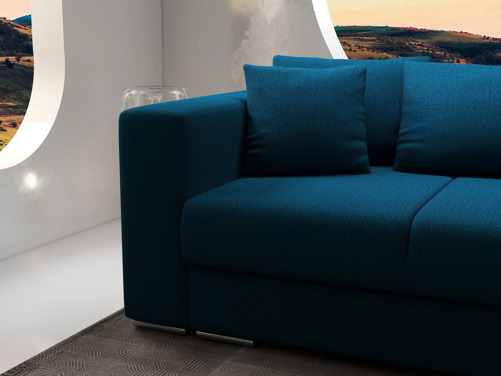 Canapea extensibilă dumonde cu ladă de depozitare si sezut confortabil din spuma high-density, Gloria Enjoy Petrol 240x100 cm