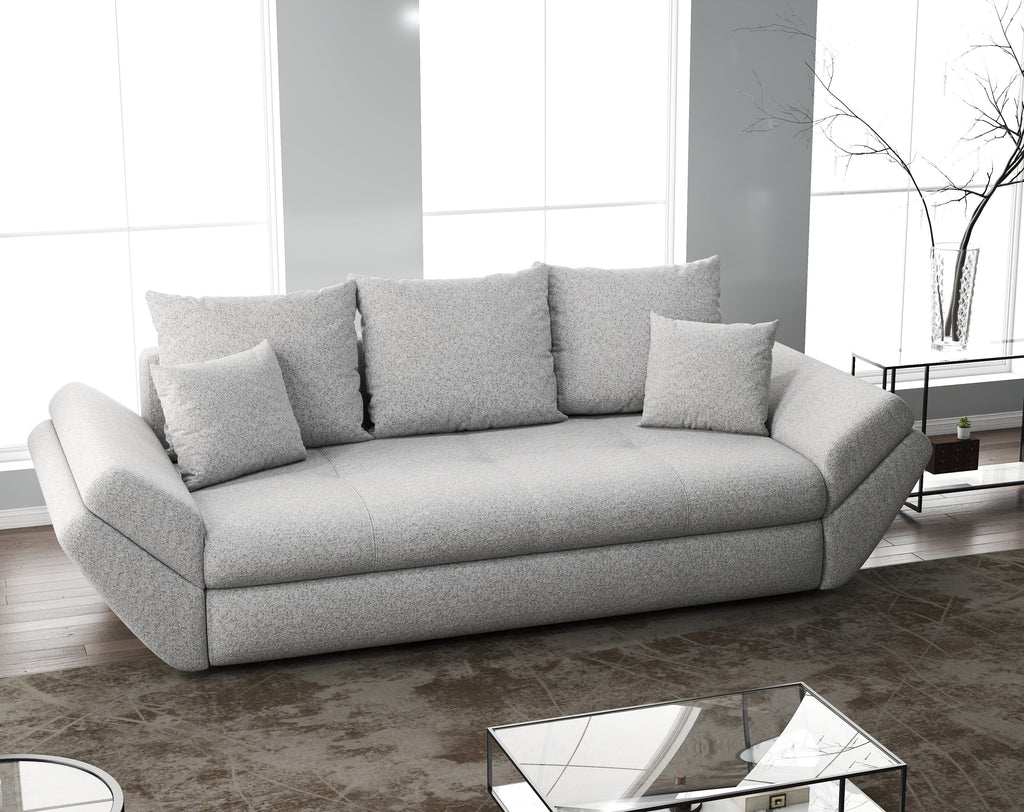 Canapea extensibilă dumonde cu ladă de depozitare si sezut confortabil din spuma high-density, Loana Euphoria Dove 250x100 cm