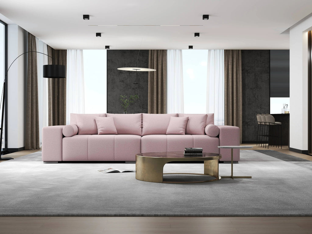Canapea extensibilă dumonde cu ladă de depozitare si sezut confortabil din spuma high-density, Marbela Enjoy Flamingo XXL 295x100 cm