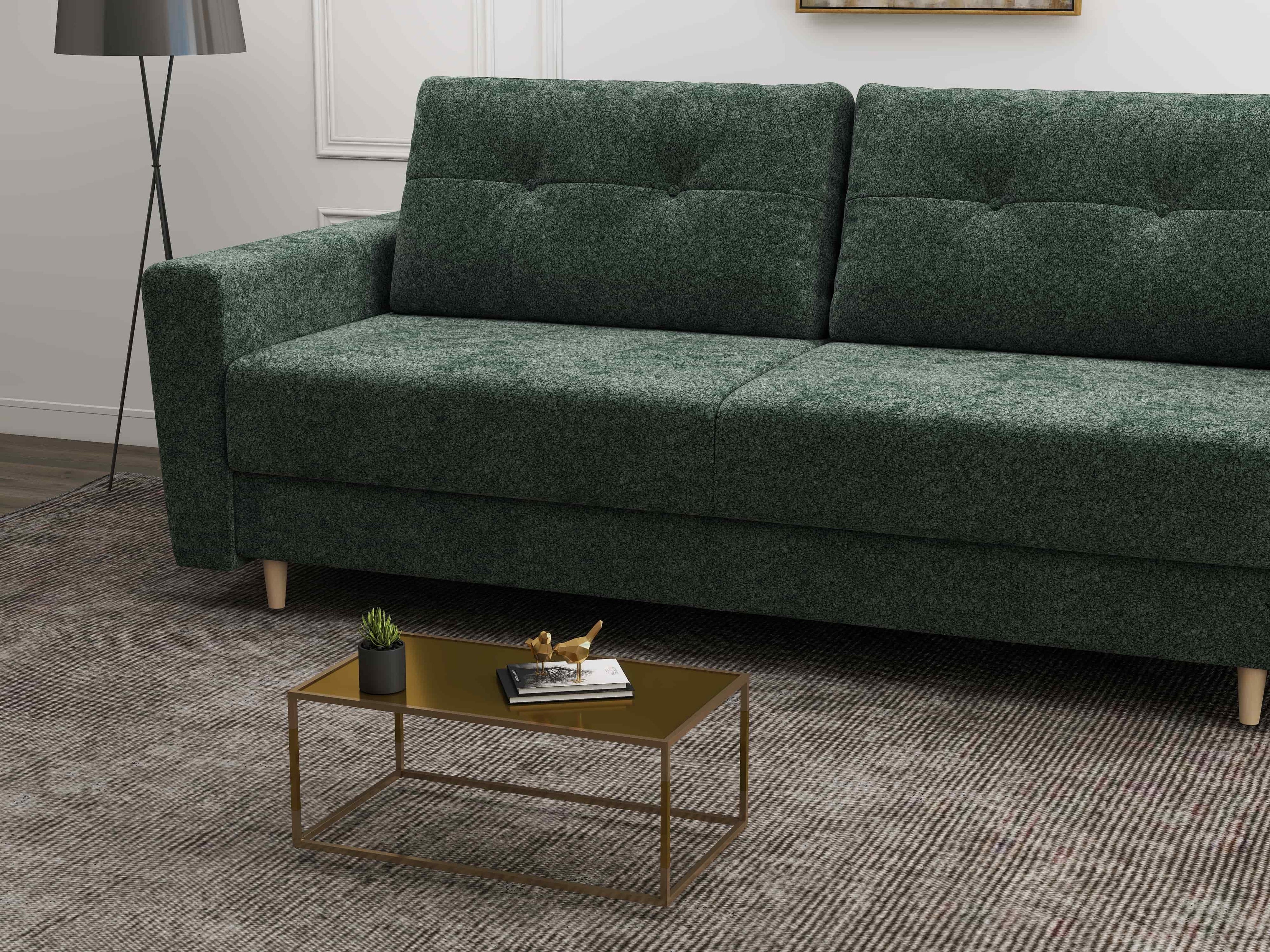 Canapea extensibilă dumonde cu ladă de depozitare si sezut confortabil din spuma high-density, Summer Euphoria Verde 225x100 cm