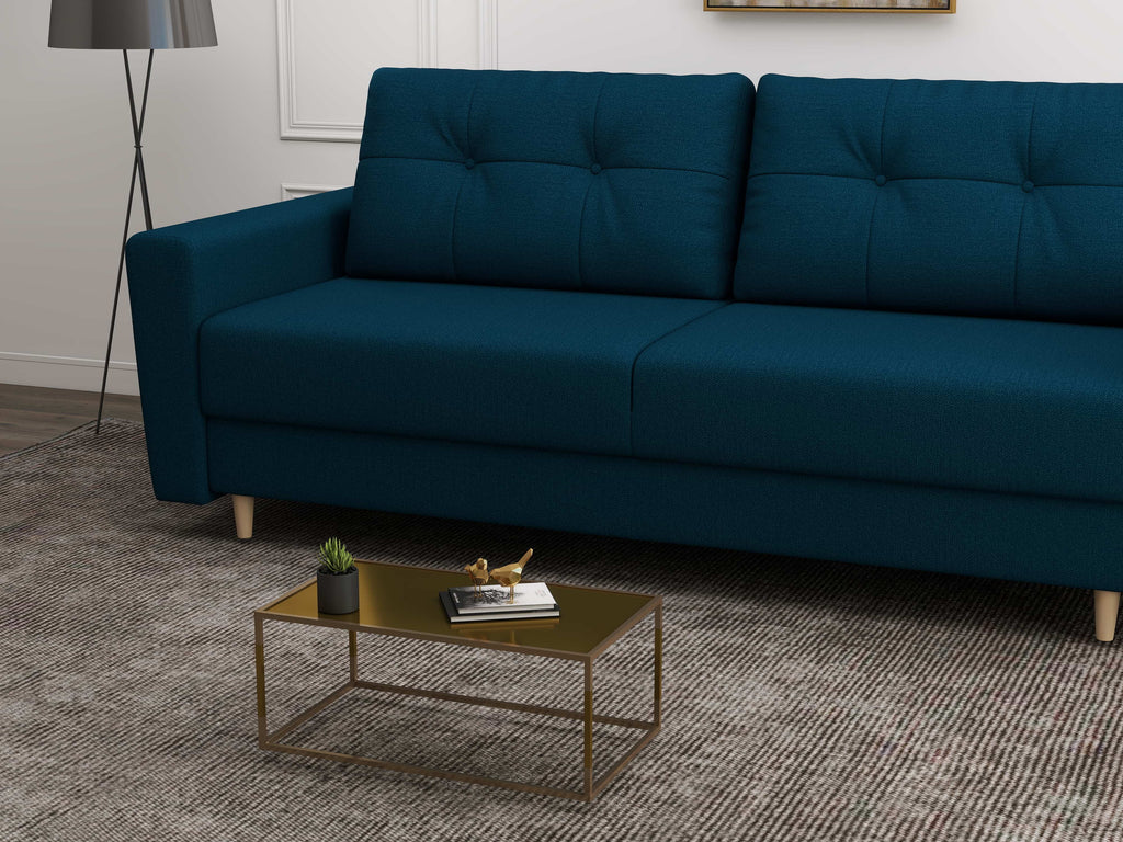 Canapea extensibilă dumonde cu ladă de depozitare si sezut confortabil din spuma high-density, Summer Enjoy Petrol 225x100 cm