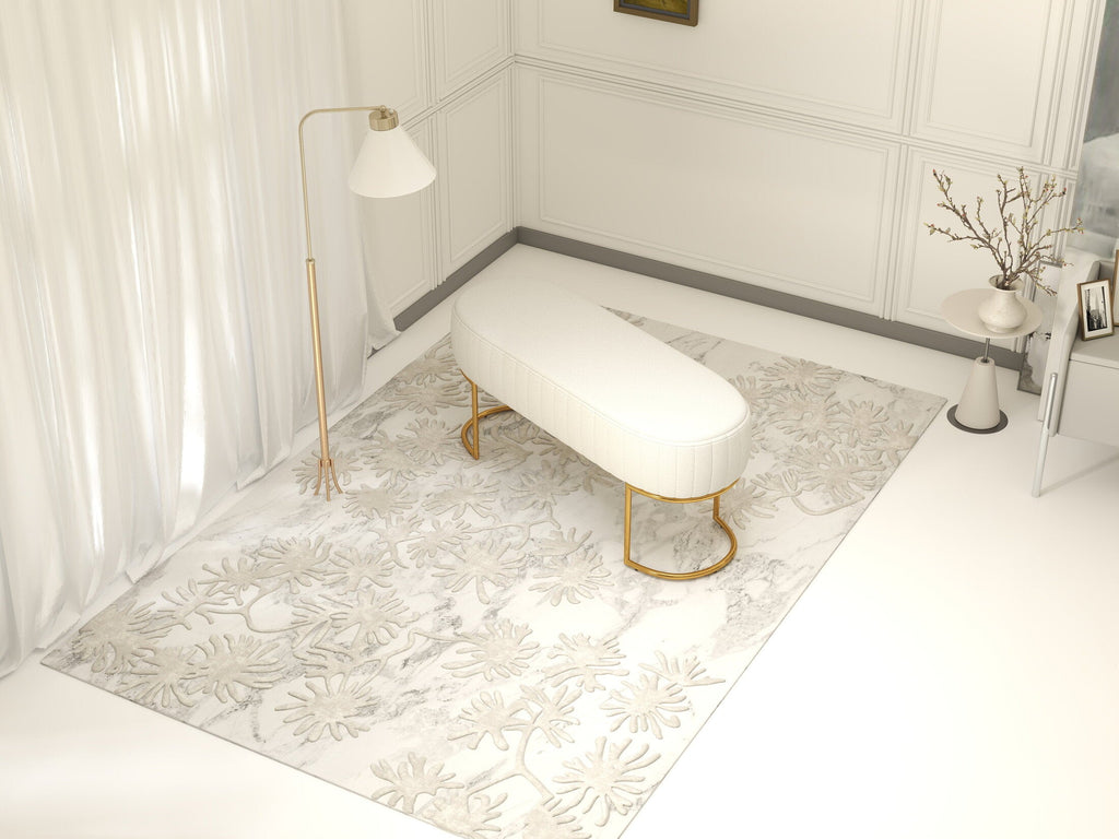 Fotoliu dumonde tapitat Bej modern Aurelio 100x43cm