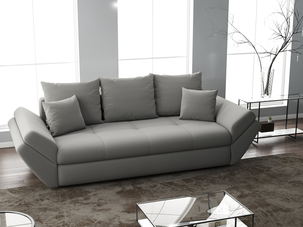 Canapea extensibilă dumonde cu ladă de depozitare si sezut confortabil din spuma high-density, Loana Royal Grey 250x100 cm