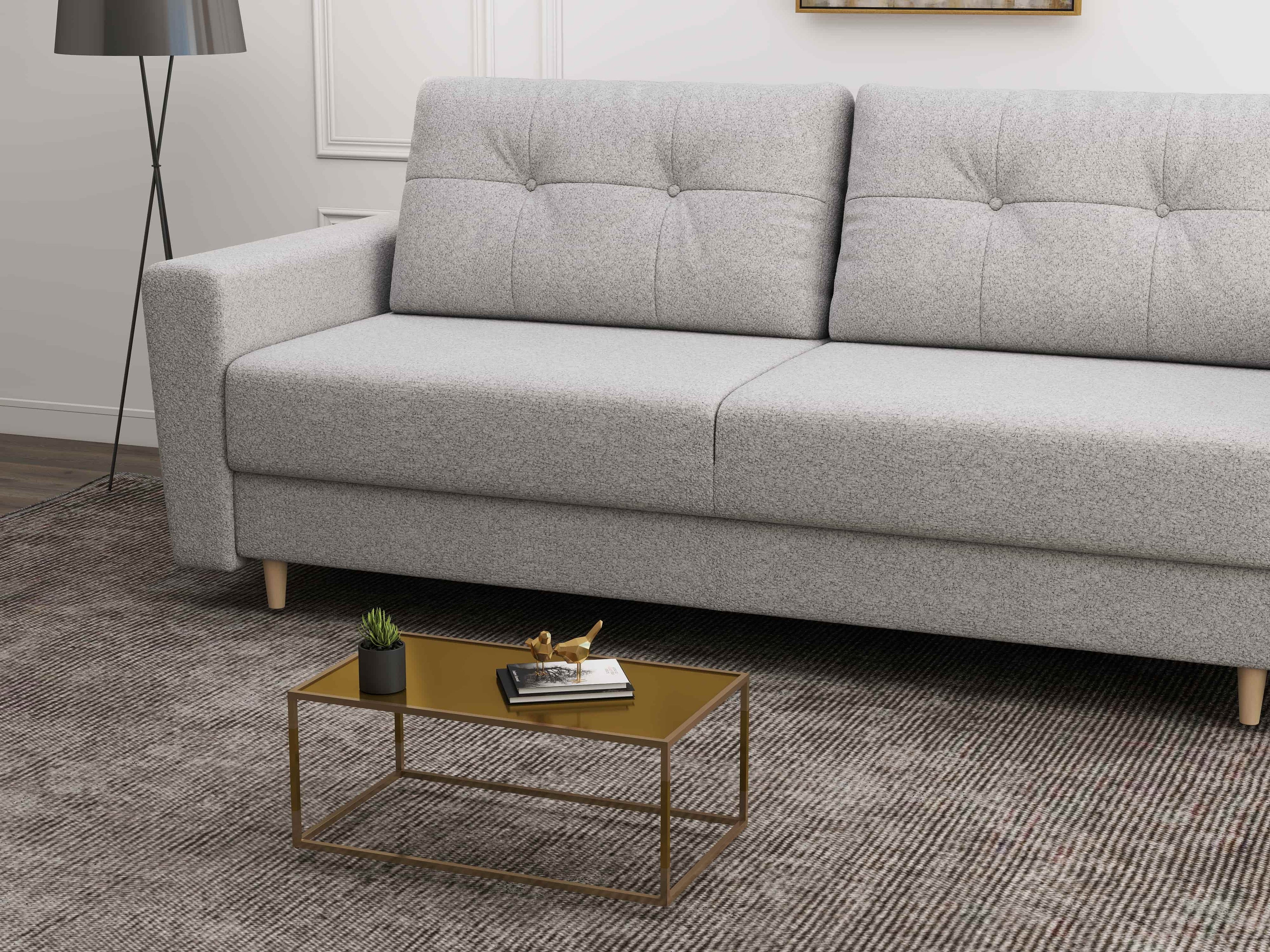 Canapea extensibilă dumonde cu ladă de depozitare si sezut confortabil din spuma high-density, Summer Euphoria Dove 225x100 cm