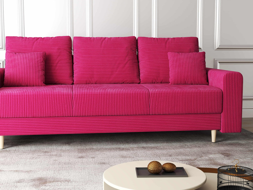 Canapea extensibilă dumonde cu ladă de depozitare si sezut confortabil din spuma high-density, Kronos Zoom Rosu 210x100 cm