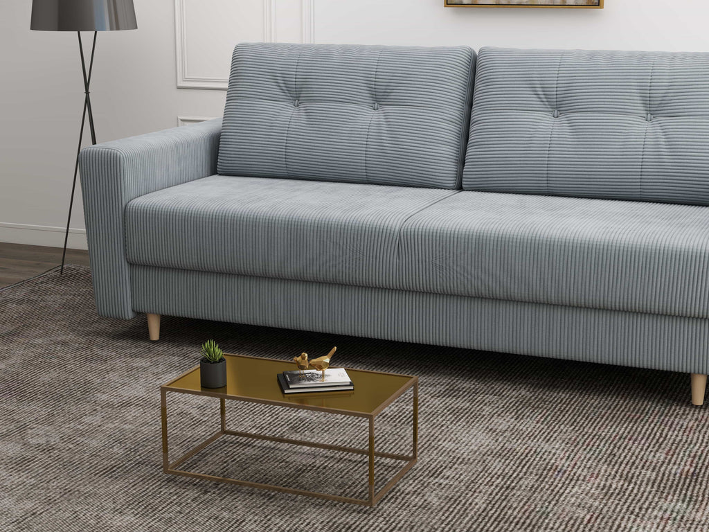 Canapea extensibilă dumonde cu ladă de depozitare si sezut confortabil din spuma high-density, Summer Zoom Grey 225x100 cm